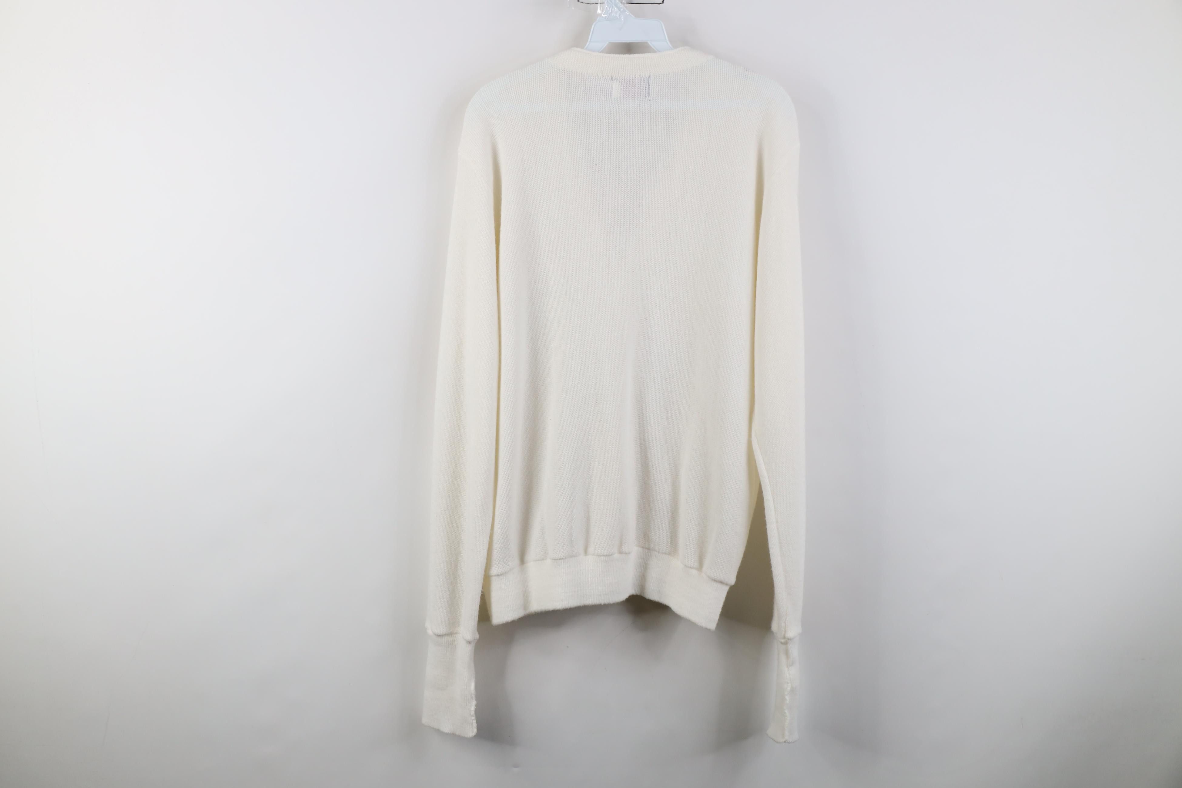 Vintage Vintage 70s Streetwear Knit Cardigan Sweater White USA Size US L / EU 52-54 / 3 - 11 Thumbnail