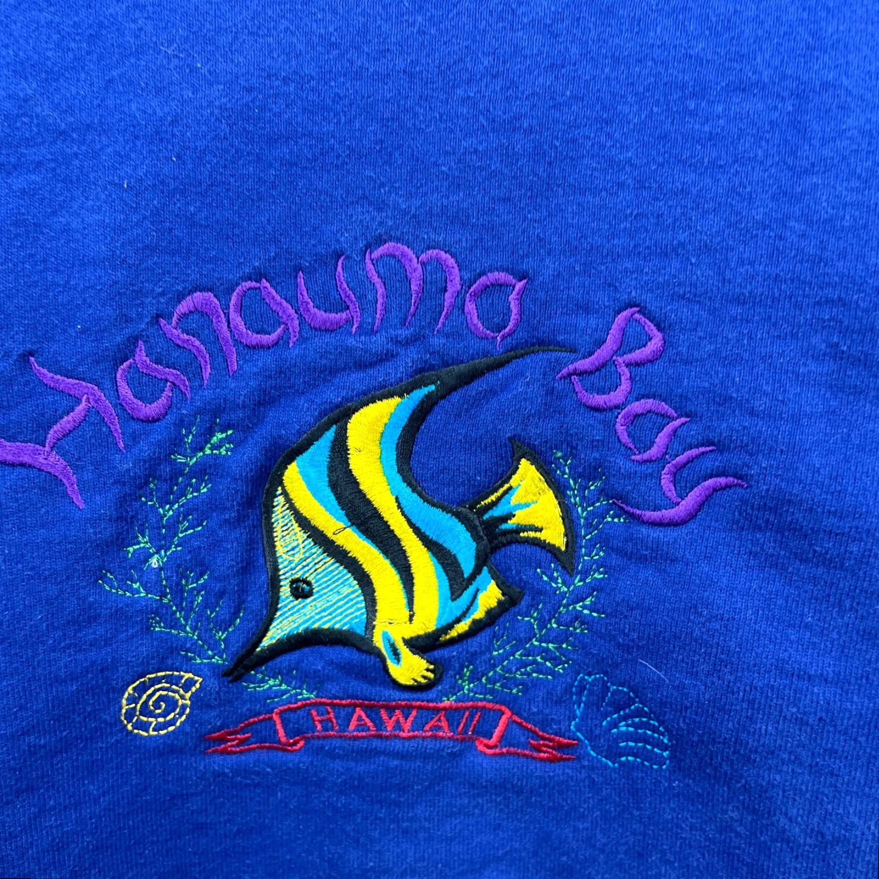 Vintage VINTAGE Hawaii Fish Sweatshirt L Mens Blue 90s Nature Animal Shirt Pullover Size US L / EU 52-54 / 3 - 3 Thumbnail