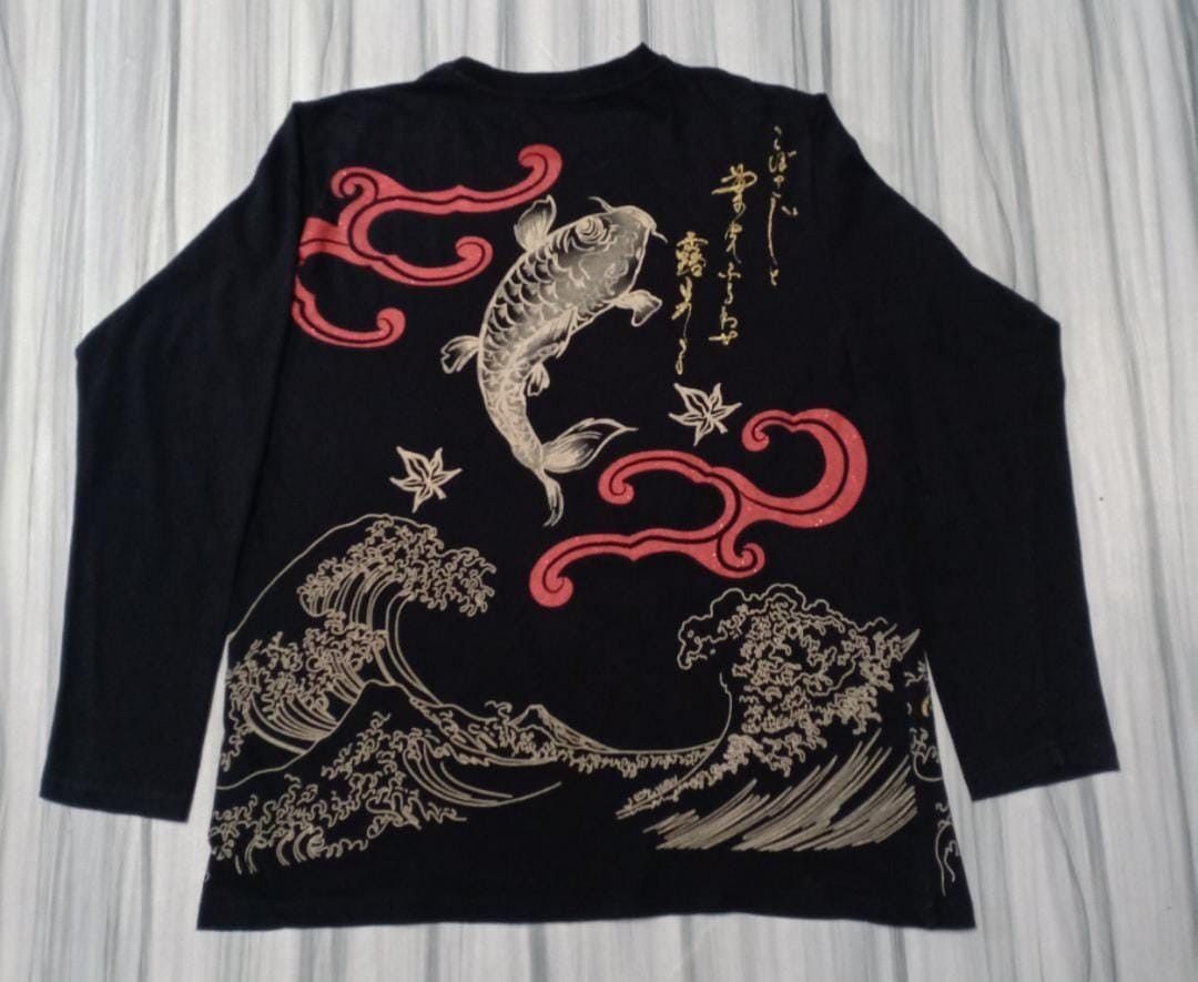 Japanese Brand Koi Fish Big logo Long Sleeve Nice Design Size US L / EU 52-54 / 3 - 2 Thumbnail