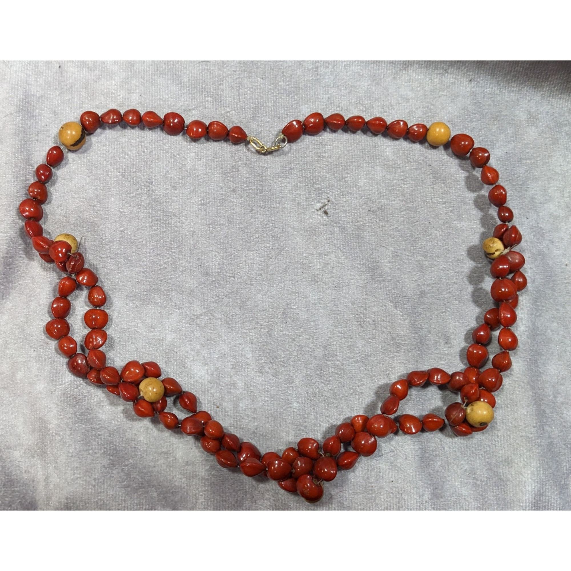 Other Handmade Fairycore Red Sandalwood Seed Beaded Necklace Size ONE SIZE - 6 Thumbnail