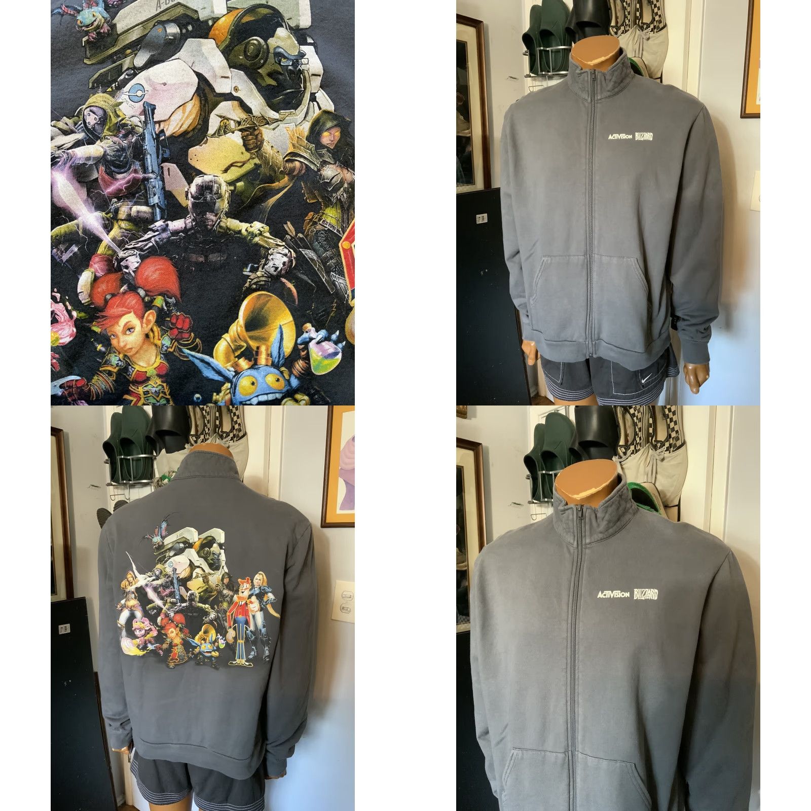 American Apparel VINTAGE Activision Blizzard Entertainment Call Of Duty Warcraft Gaming Track Jacket Mens L Gray 100% Cotton Activewear Jacket Size US L / EU 52-54 / 3 - 8 Thumbnail