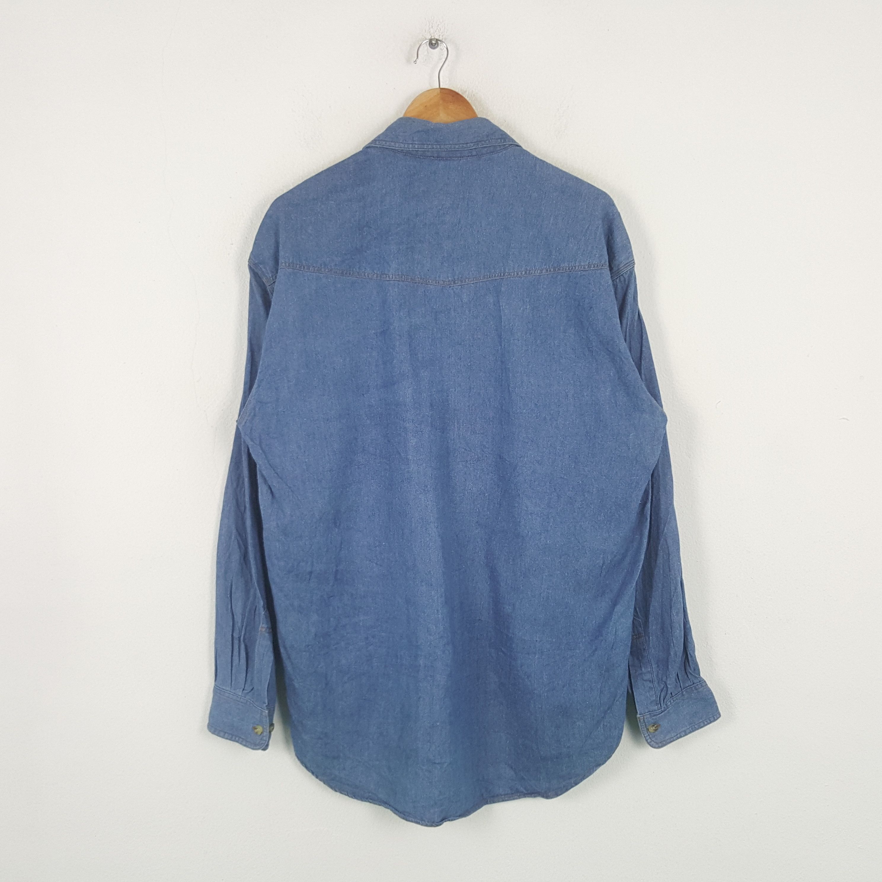 Designer Vintage Stone Island Garments Denim Shirt Button Up 31 Size US L / EU 52-54 / 3 - 3 Thumbnail
