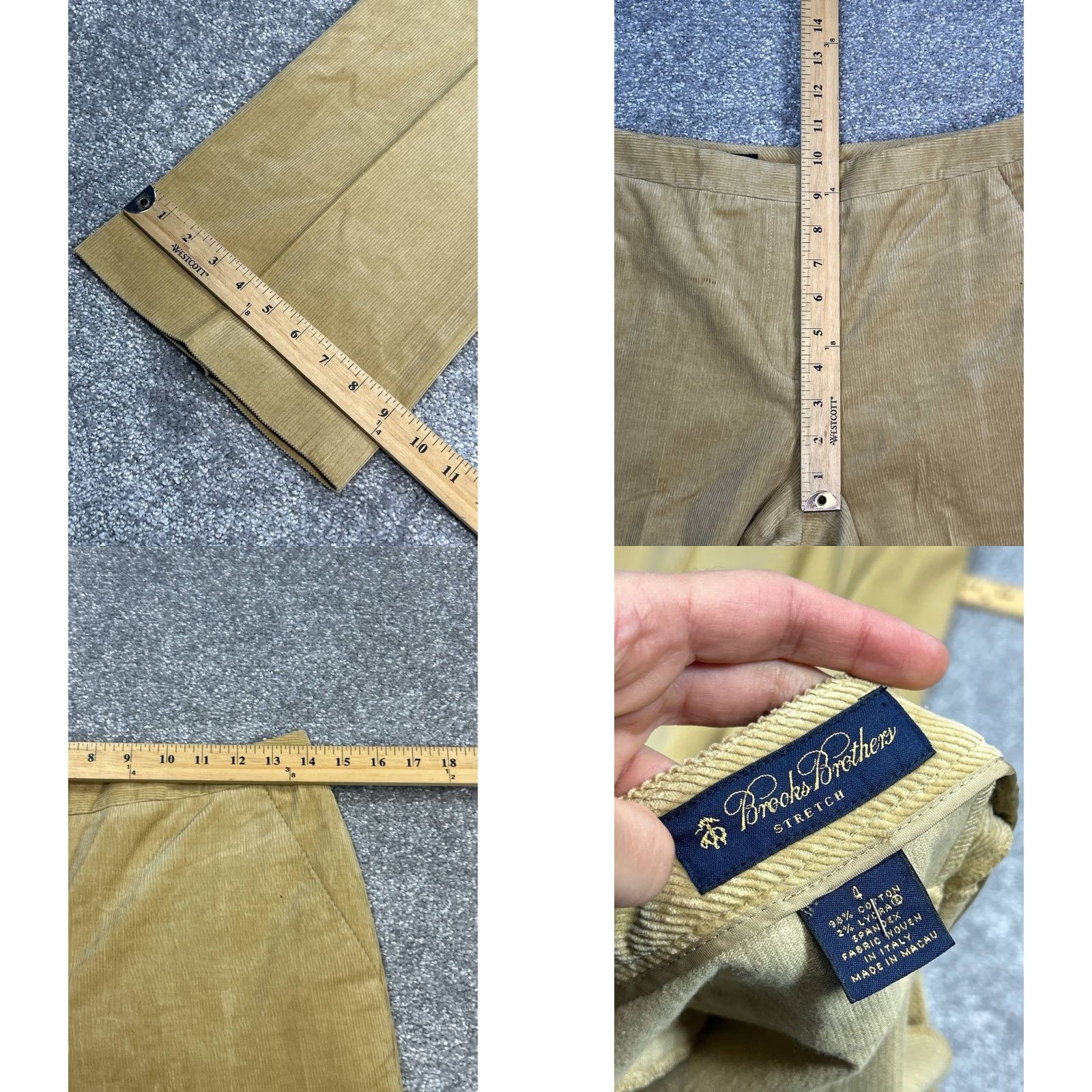 Brooks Brothers Brooks Brothers Corduroy Pants Womens 4 Beige Mid Rise Stretch Wide-Leg Casual Pants Beige Women 4 Brooks Brothers Wide-Leg Corduroy Pants 4 Beige Size 27" / US 4 / IT 40 - 8 Thumbnail