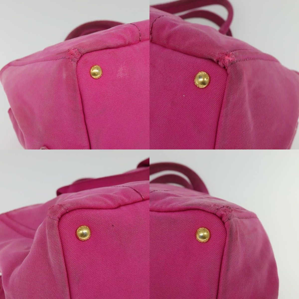Prada PRADA Canapa GM Hand Bag Canvas Pink Gold Size ONE SIZE - 10 Thumbnail
