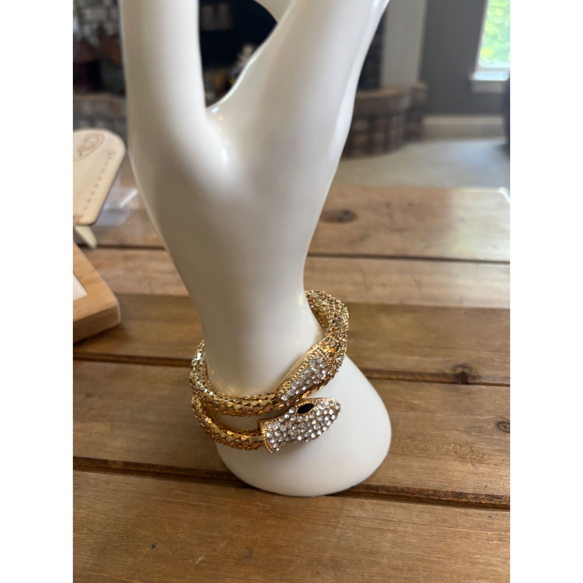 Other Gold Snake-Style Rhinestone Wrap Bracelet Size ONE SIZE - 8 Thumbnail