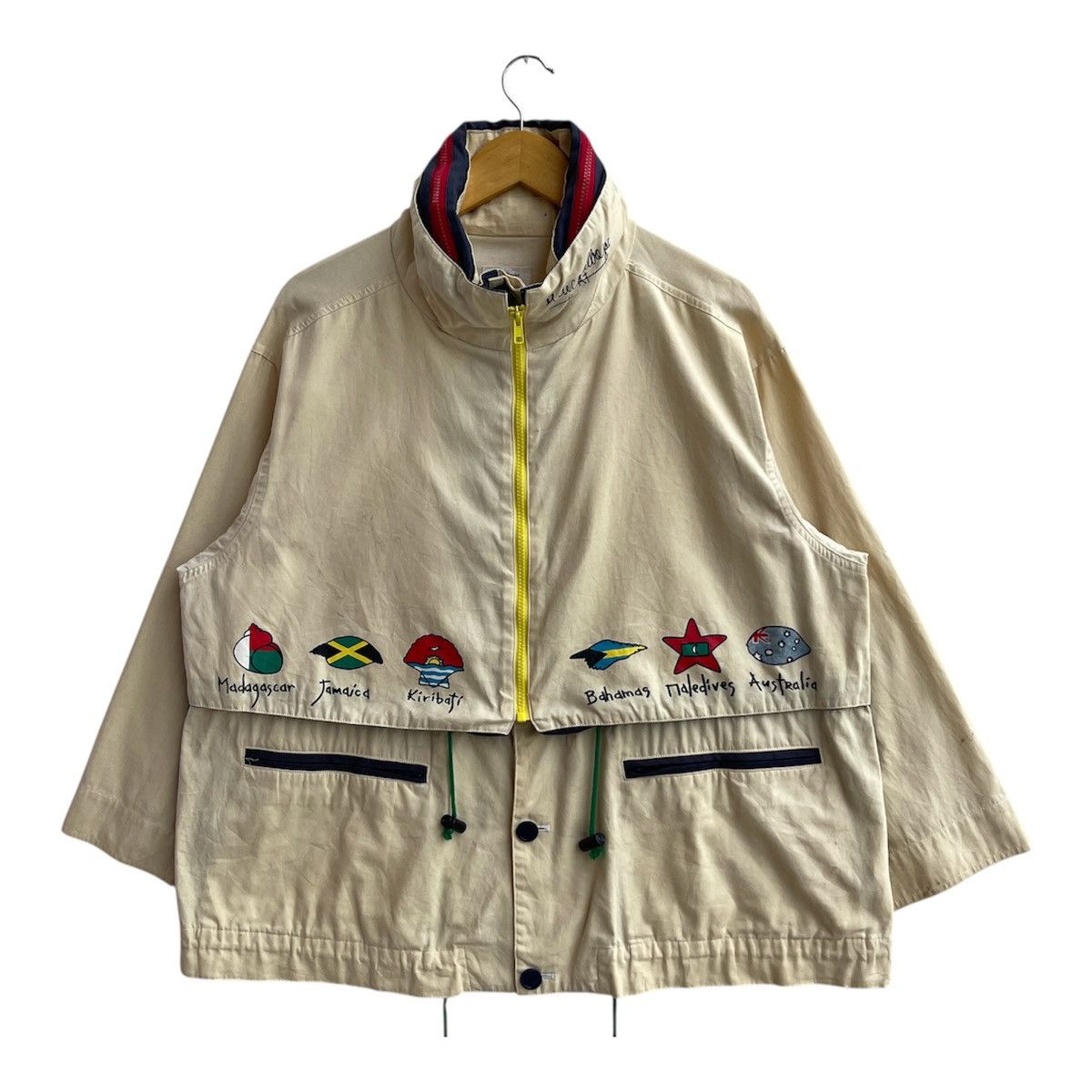 Jean Charles De Castelbajac JCDC Yacht Fleet Embroidered Anorak Global Flag Travel Jckt Size US L / EU 52-54 / 3 - 1 Thumbnail