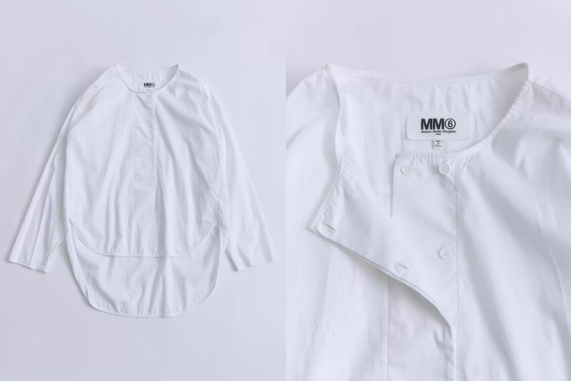 Maison Margiela Maison Margiela MM6 2014 Collarless White Shirt Size M / US 6-8 / IT 42-44 - 8 Thumbnail