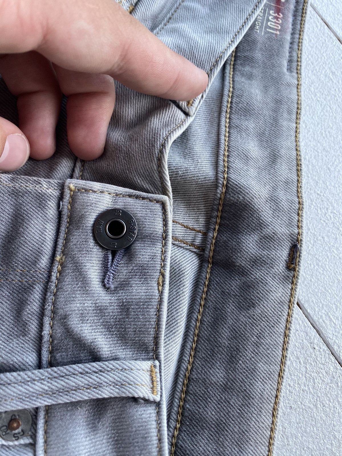G-Star 🔗G Star Raw Gray Opium Punk 3301 Straight Jeans Relaxed Size US 32 / EU 48 - 6 Thumbnail