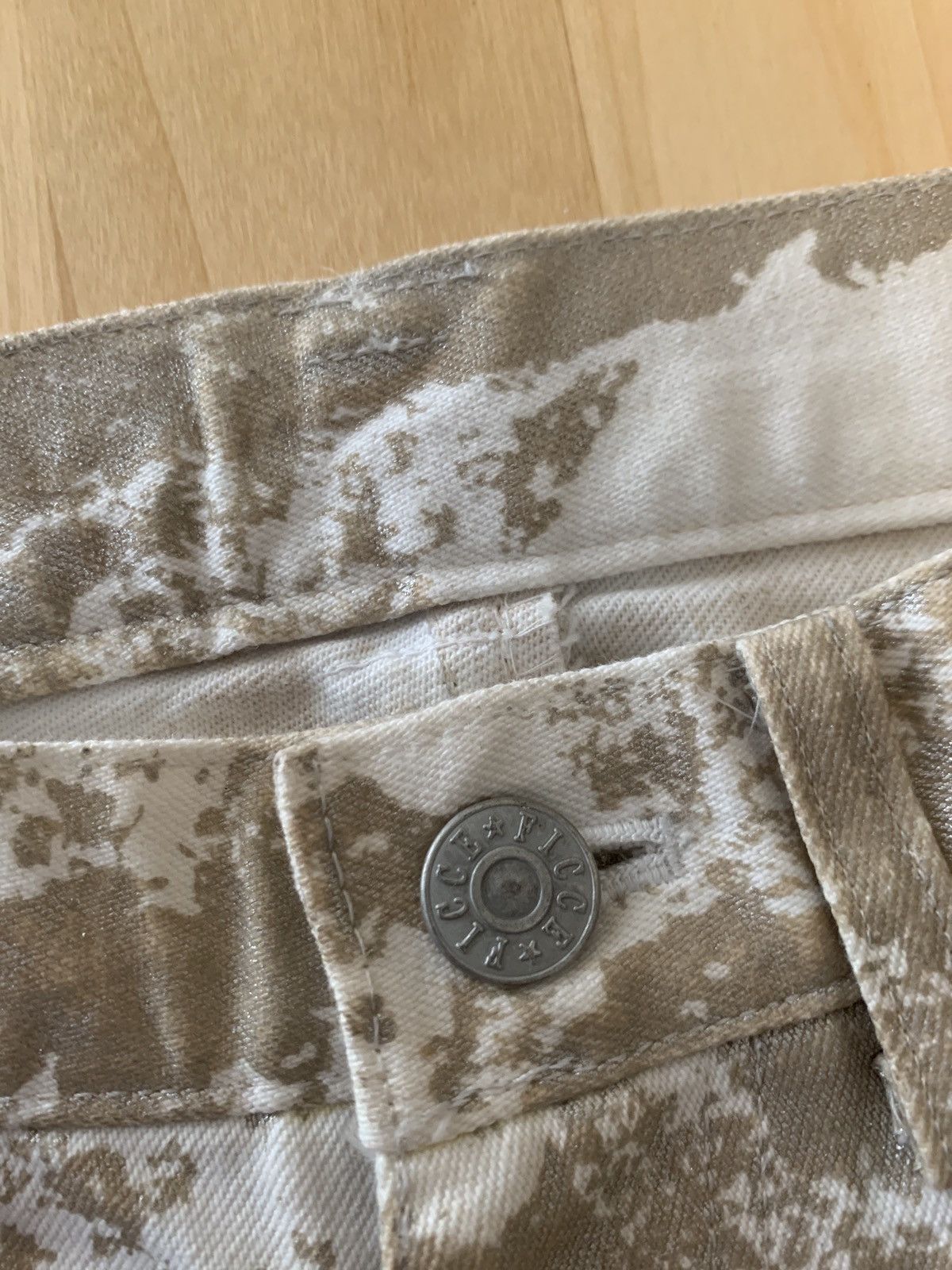 Japanese Brand Yoshiyuki Konishi Ficce Waxed and Painted Bootcut Jeans Size US 28 / EU 44 - 5 Thumbnail