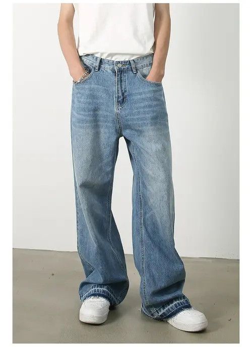 Other y2k baggy loose faded damaged jeans Size US 30 / EU 46 - 1 Thumbnail
