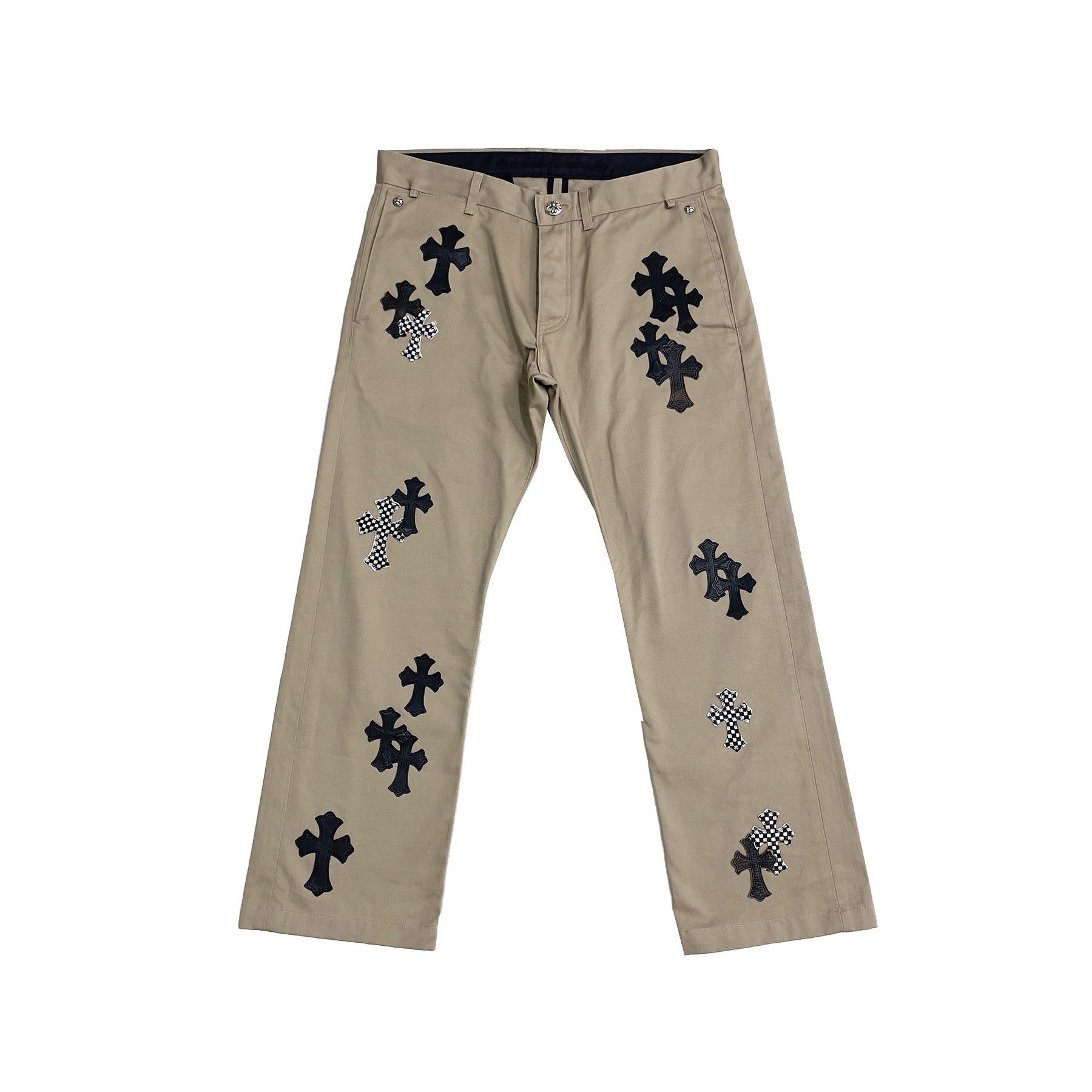 Chrome Hearts Chrome Hearts Black&Checkerboard Patch Chino Pants Size US 33 - 2 Thumbnail