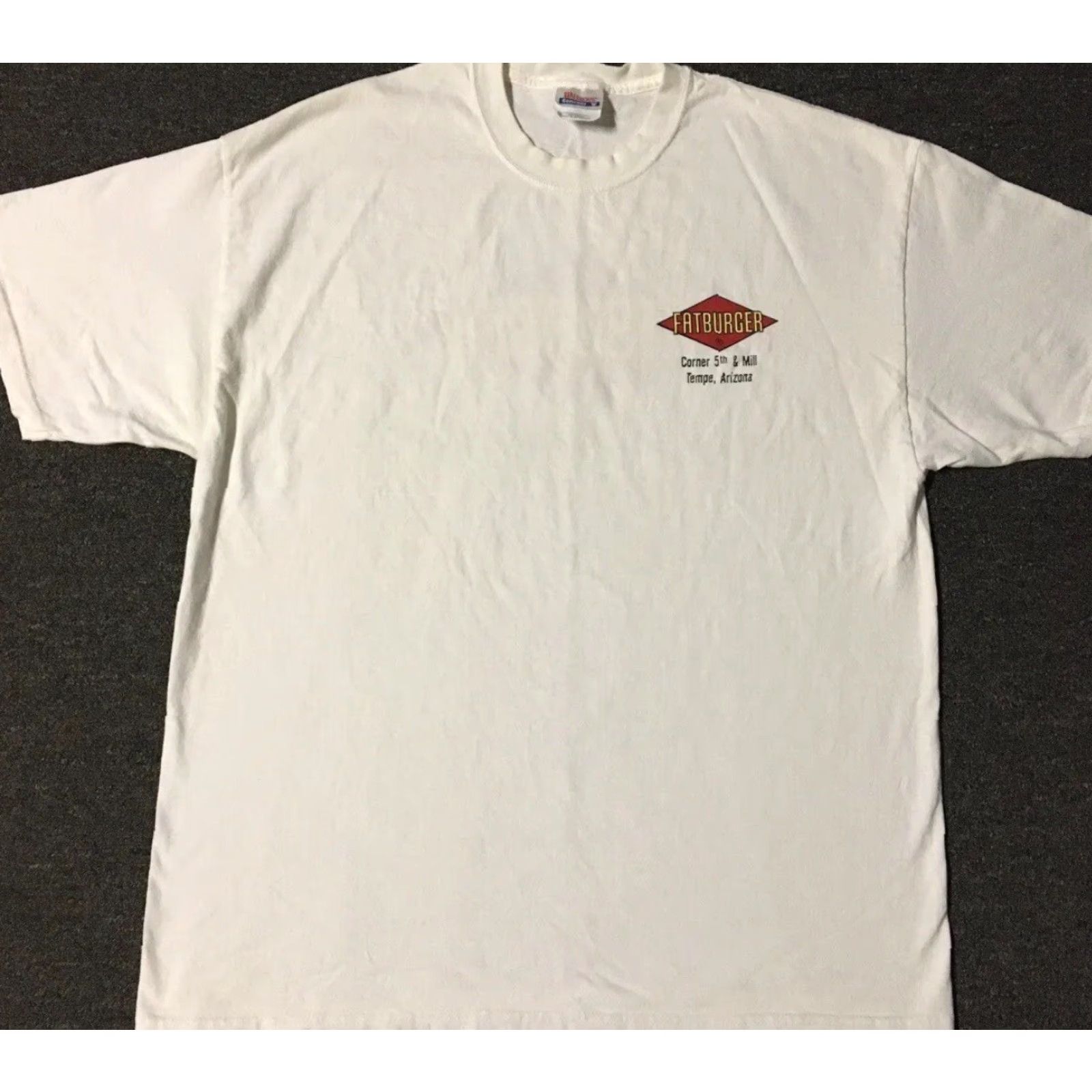 Vintage VINTAGE Fatburger Tempe T-Shirt XL White Grunge 90s Y2K Fast Food Biker Arizona USA Men’s Shirt Size US XL / EU 56 / 4 - 2 Thumbnail