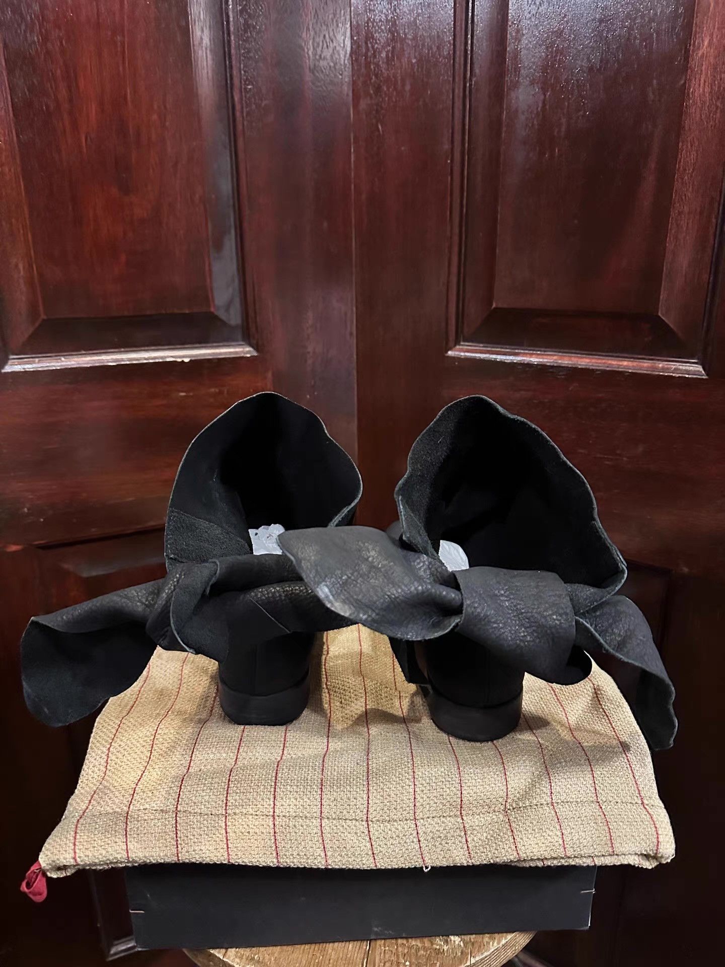 Uma Wang PIECES 19th Anniversary, UMA WANG 18FW Black Tied Boots Ｑ25 Size US 8 / IT 38 - 2 Thumbnail