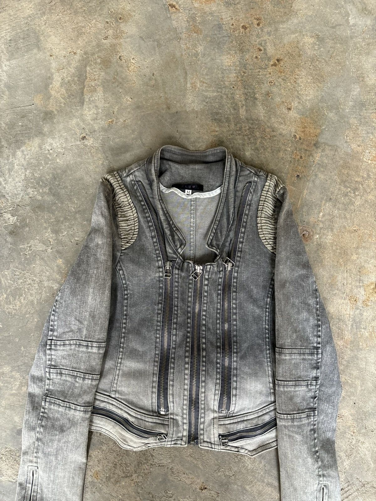 If Six Was Nine Y2k Plus Multi Zipper Ifsixwasnine Punk Style Denim Jacket Size M / US 6-8 / IT 42-44 - 2 Thumbnail