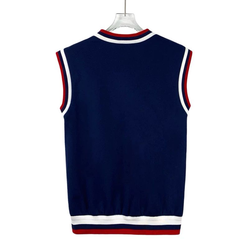 Gucci Gucci Dark blue striped logo embroidered cotton V-neck slee Size XS / US 0-2 / IT 36-38 - 2 Thumbnail
