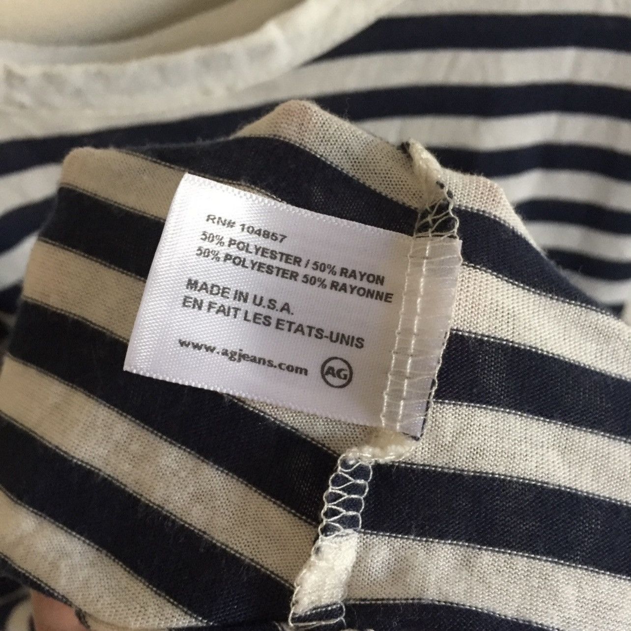 AG Adriano Goldschmied AG ADRIANO GOLDSCHMIED Black White Striped Tank Top Size M / US 6-8 / IT 42-44 - 5 Thumbnail