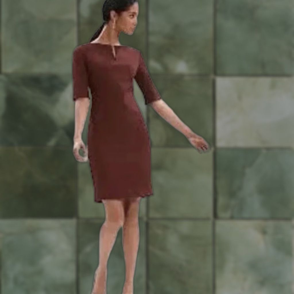 CHOCOOLATE VINTAGE MM LaFleur Narie Textured Ponte Midi Dress Chocolate Plus Size +1 Business Casual Womens Size XS / US 0-2 / IT 36-38 - 1 Thumbnail
