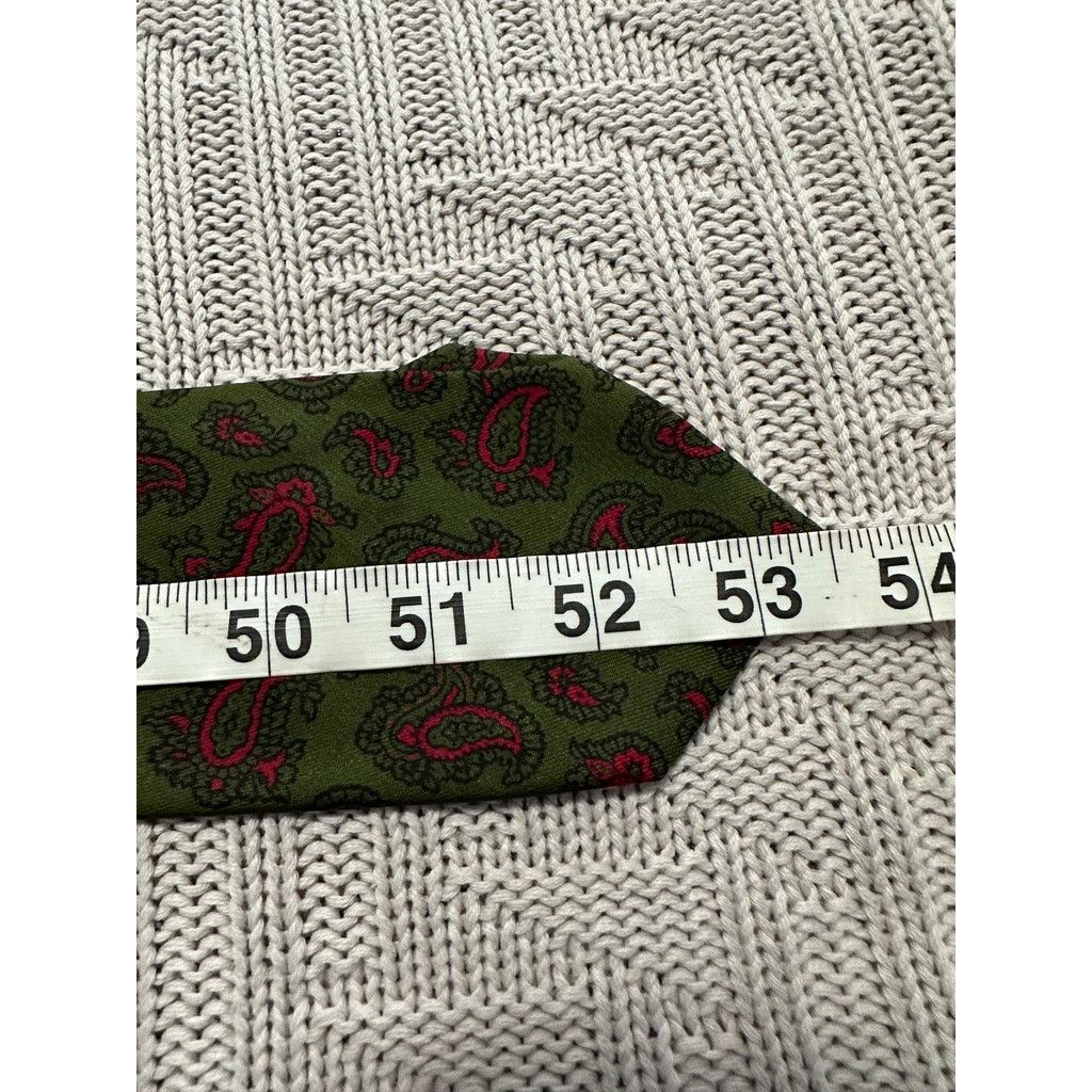 Macys Vintage Macy's green and red paisley silk tie Size ONE SIZE - 4 Thumbnail