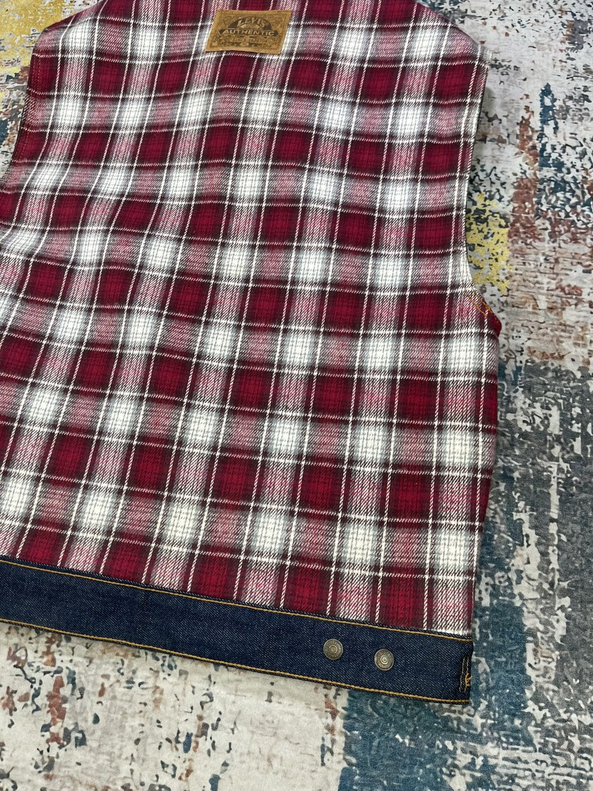 Levi's Vintage Clothing RARE🔥Vtg Levis Sample 1990 Reversible Denim Vest Jacket Size US M / EU 48-50 / 2 - 13 Thumbnail