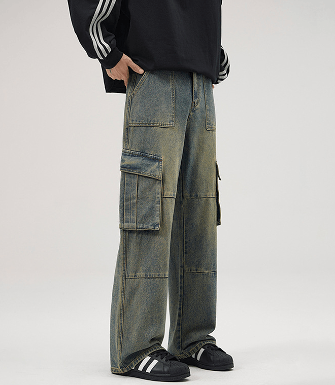 Japanese Brand × Jean Vintage washed multi-pocket straight loose cargo jeans Size US 32 / EU 48 - 6 Thumbnail