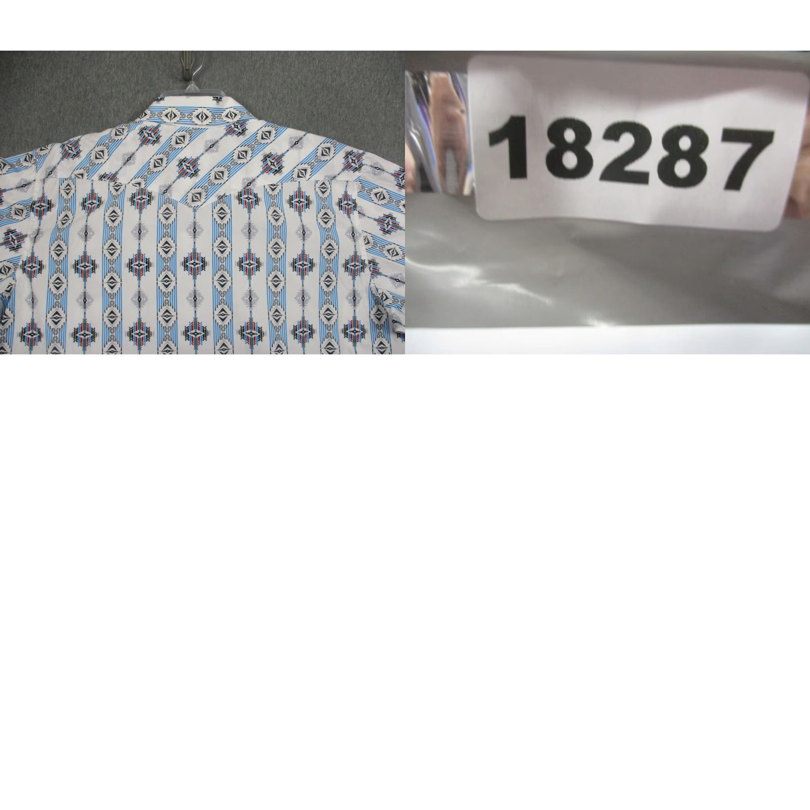Vintage VINTAGE Panhandle Shirt Men XL Blue Aztec Western Pearl Snap Short Sleeve Size US XL / EU 56 / 4 - 9 Thumbnail