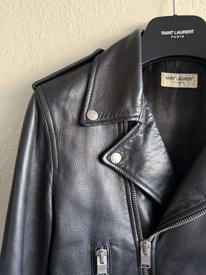 Saint Laurent Paris L01 Lambskin Leather Biker Jacket Size US M / EU 48-50 / 2 - 2 Thumbnail