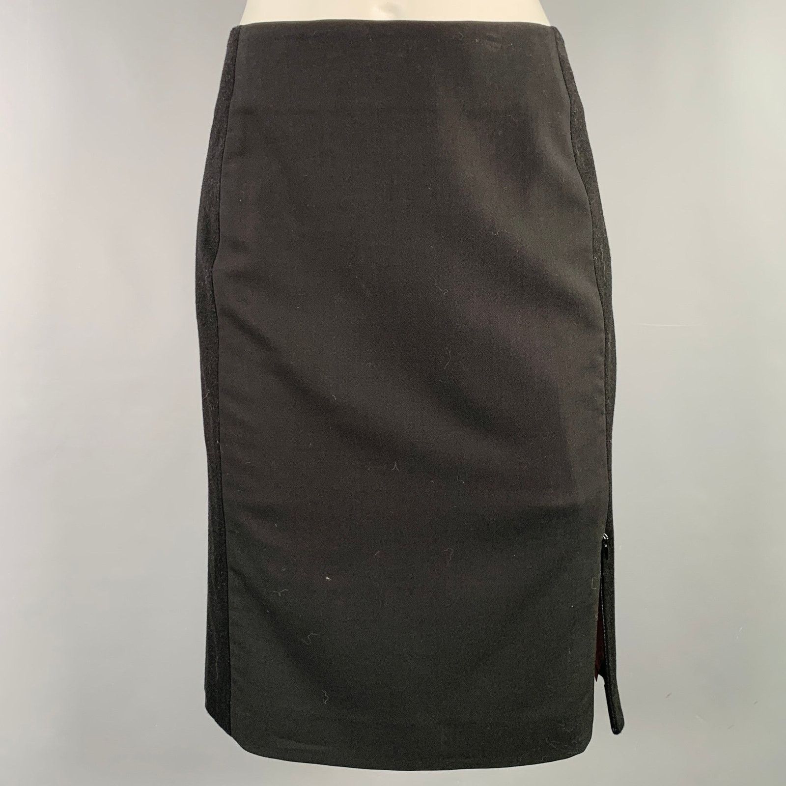 Kenzo KENZO Size S Black Wool Blend Mixed Fabrics Pencil Skirt Size 27" / US 4 / IT 40 - 2 Thumbnail