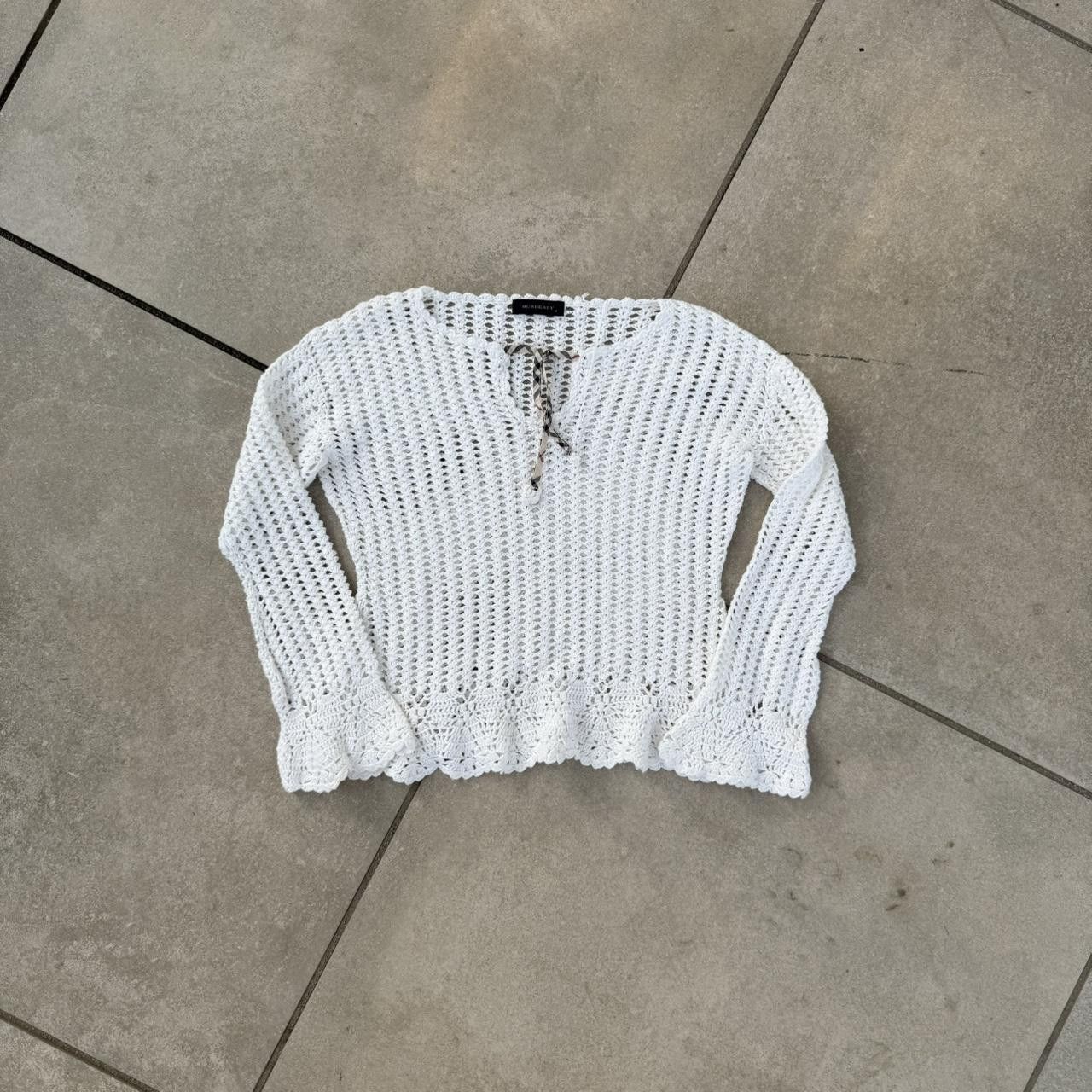 Burberry Burberry Big Logo Sweatshirt Cropped White Size XS / US 0-2 / IT 36-38 - 1 Thumbnail