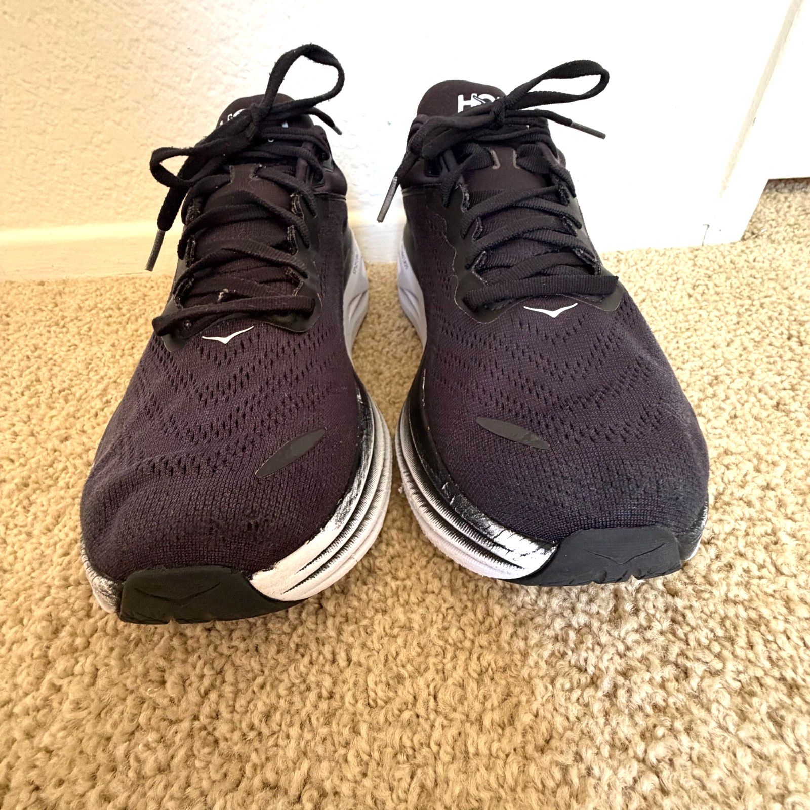 Hoka Hoka Bondi 8 Wide Black White Men's Road Running Sneakers Size US 8 / EU 41 - 1 Thumbnail