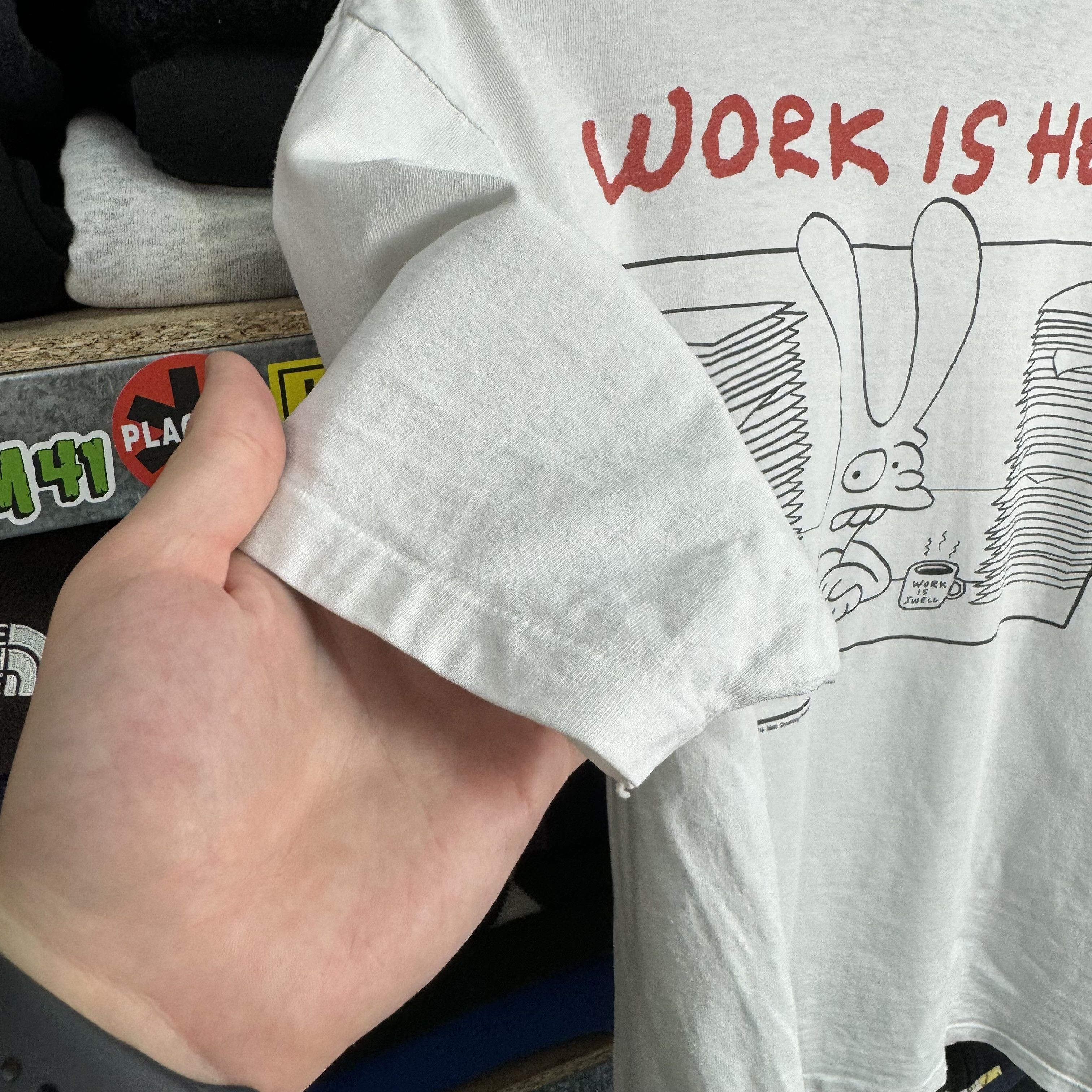 The Simpsons 1989 MATT GROENING LIFE IN HELL WORK IS HELL T-SHIRT TEE Size US M / EU 48-50 / 2 - 4 Thumbnail