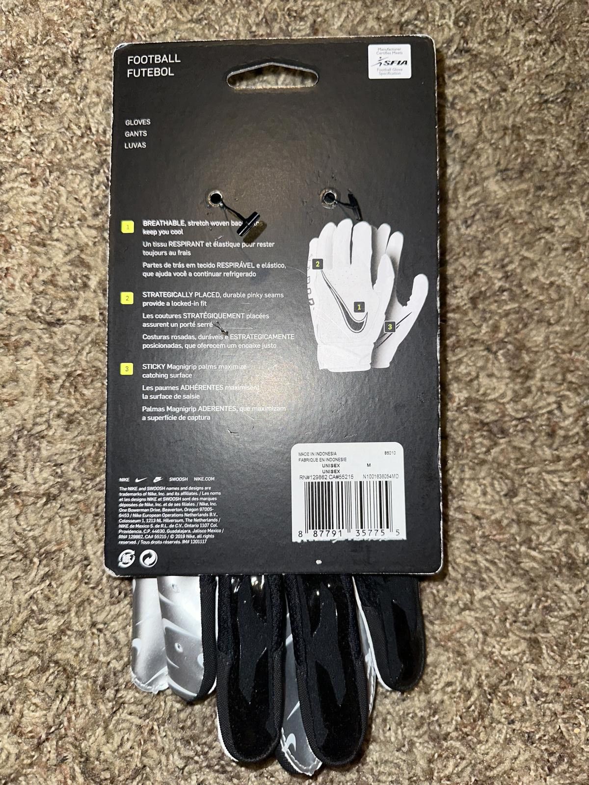 Nike Nike Vapor Jet 6.0 Football Black/Silver Gloves Size ONE SIZE - 8 Thumbnail