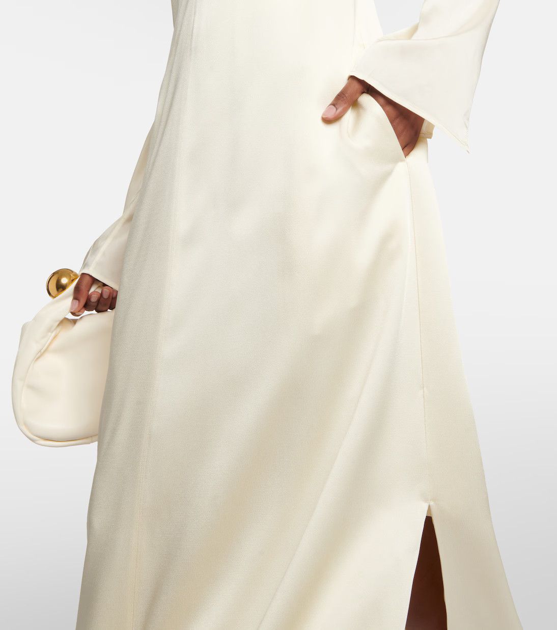 Jil Sander o1y0925 Midi Dress in Ivory Size L / US 10 / IT 46 - 4 Thumbnail