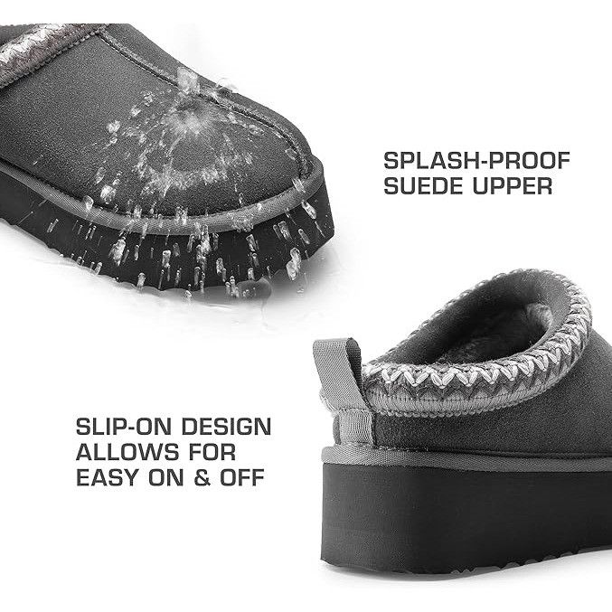 Other Grey Size 9.5 Women's Slippers Platform Mini Boots Faux Fur Size US 9.5 / IT 39.5 - 4 Thumbnail