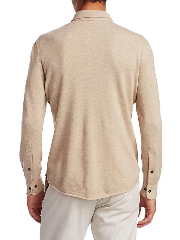 Brunello Cucinelli o1w1db10924 Polo Sweater in Medium Beige Size US XS / EU 42 / 0 - 4 Thumbnail