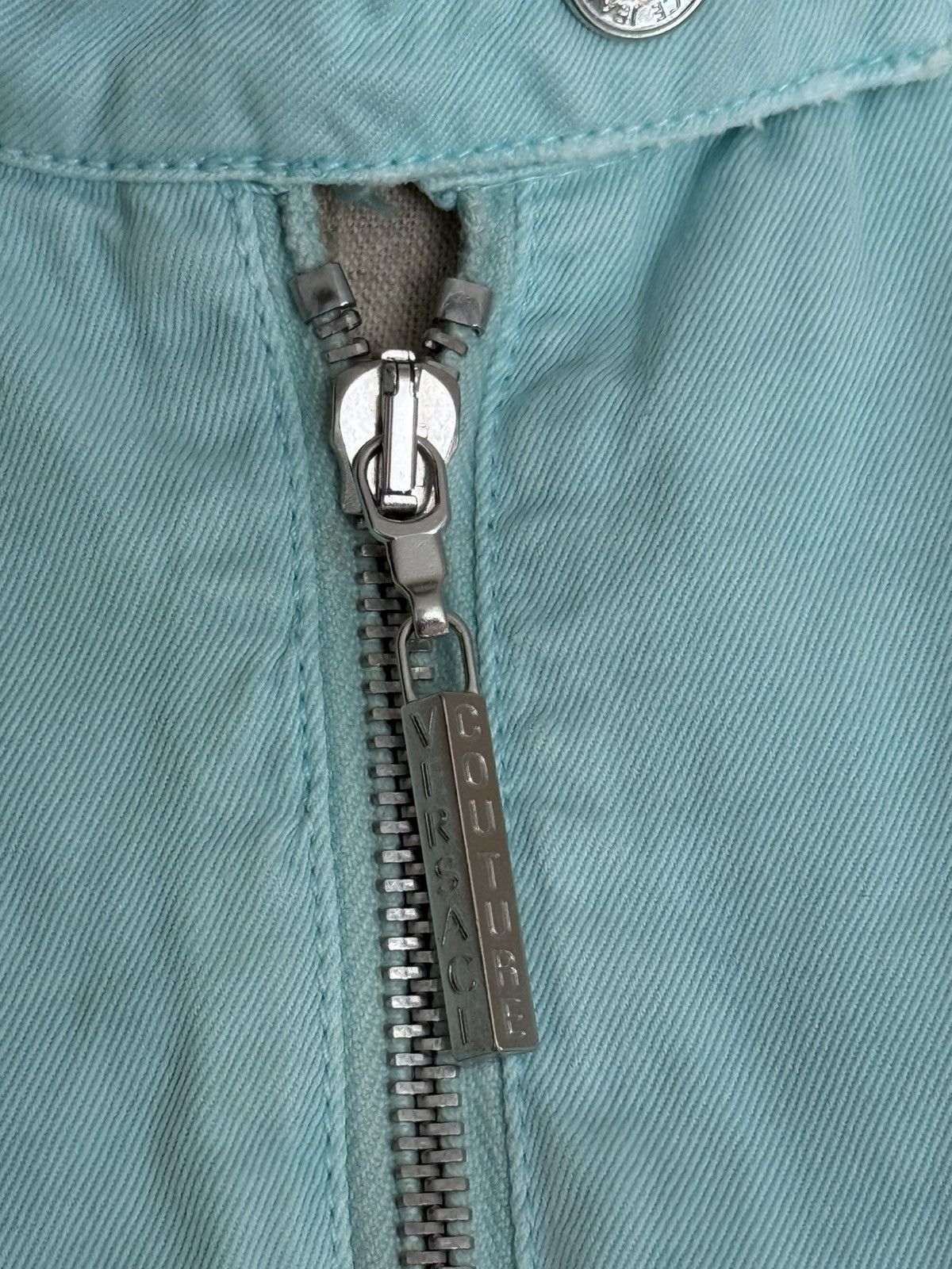Versace Jeans Couture Versace Jeans Couture Aqua Blue Biker Jacket Italy Y2K Size M / US 6-8 / IT 42-44 - 5 Thumbnail