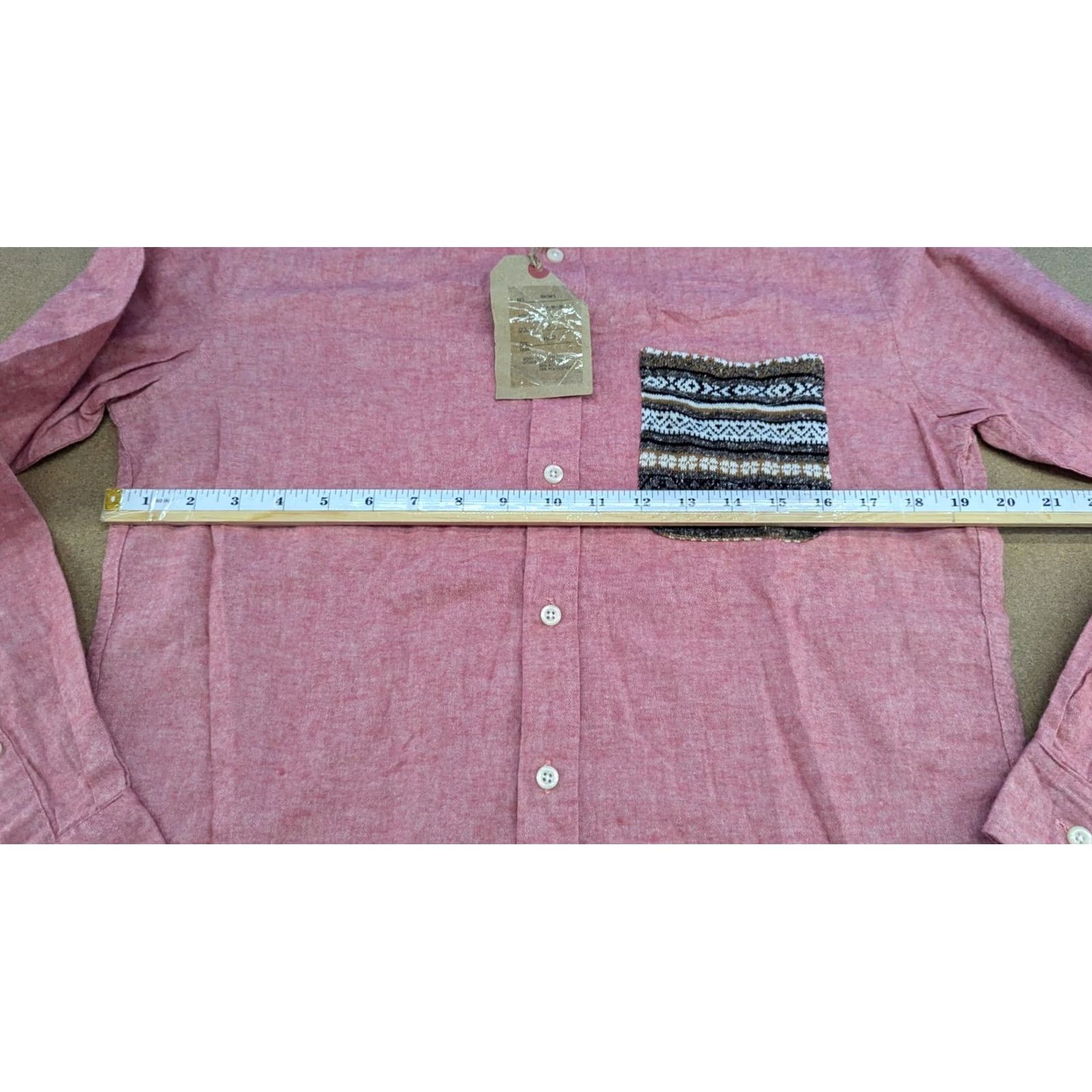 Vintage Corisco Japan Mens Button Down Shirt M Pink Plain Cotton front Pocket Shirt Mens M Pink Cotton Button-Up Front Pocket Size US M / EU 48-50 / 2 - 5 Thumbnail