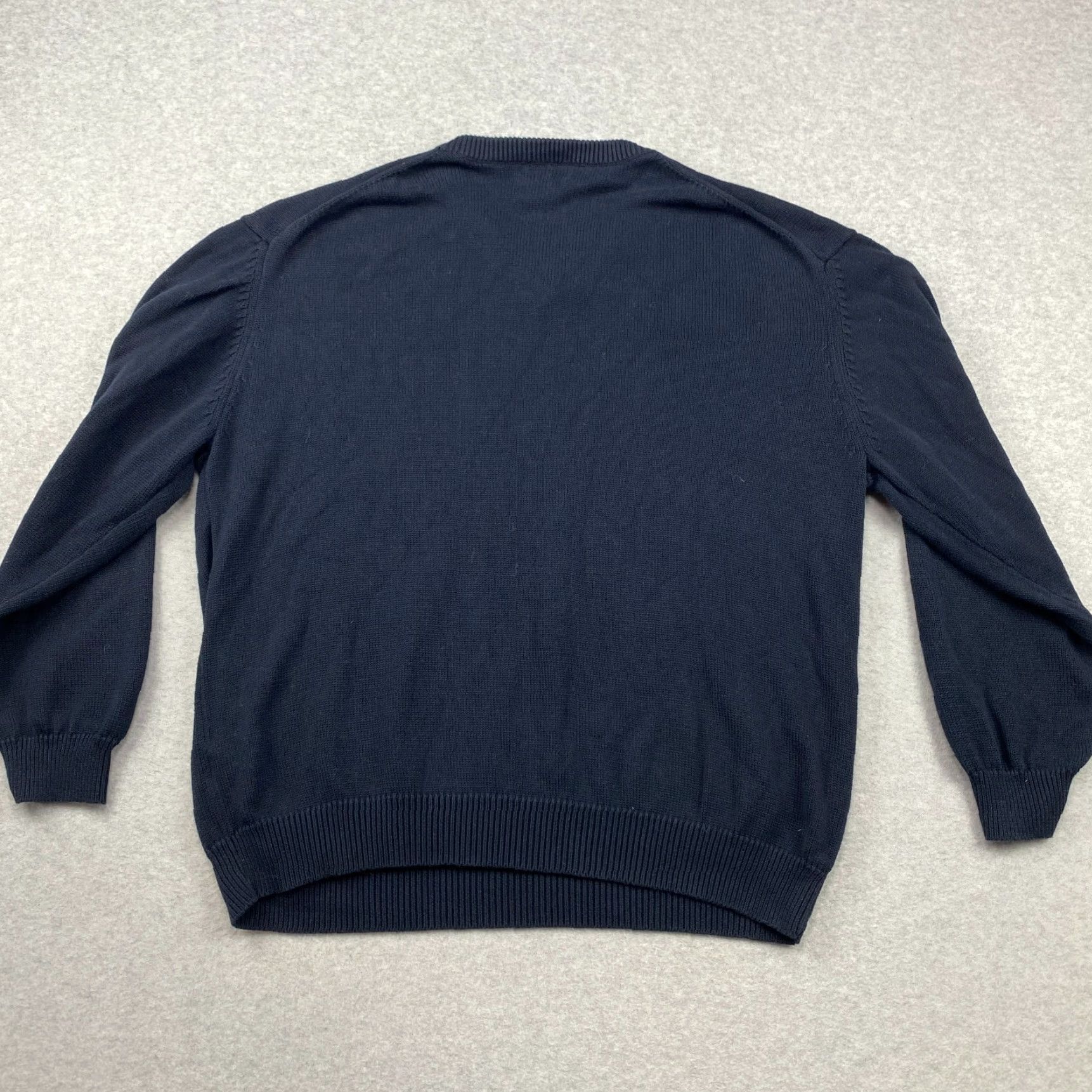 Gant VINTAGE? No – Gant Sweater XL Blue Pullover V-Neck Long Sleeve Ribbed Hem & Cuffs Cotton Blend Logo Modern Knit Size US XL / EU 56 / 4 - 5 Thumbnail