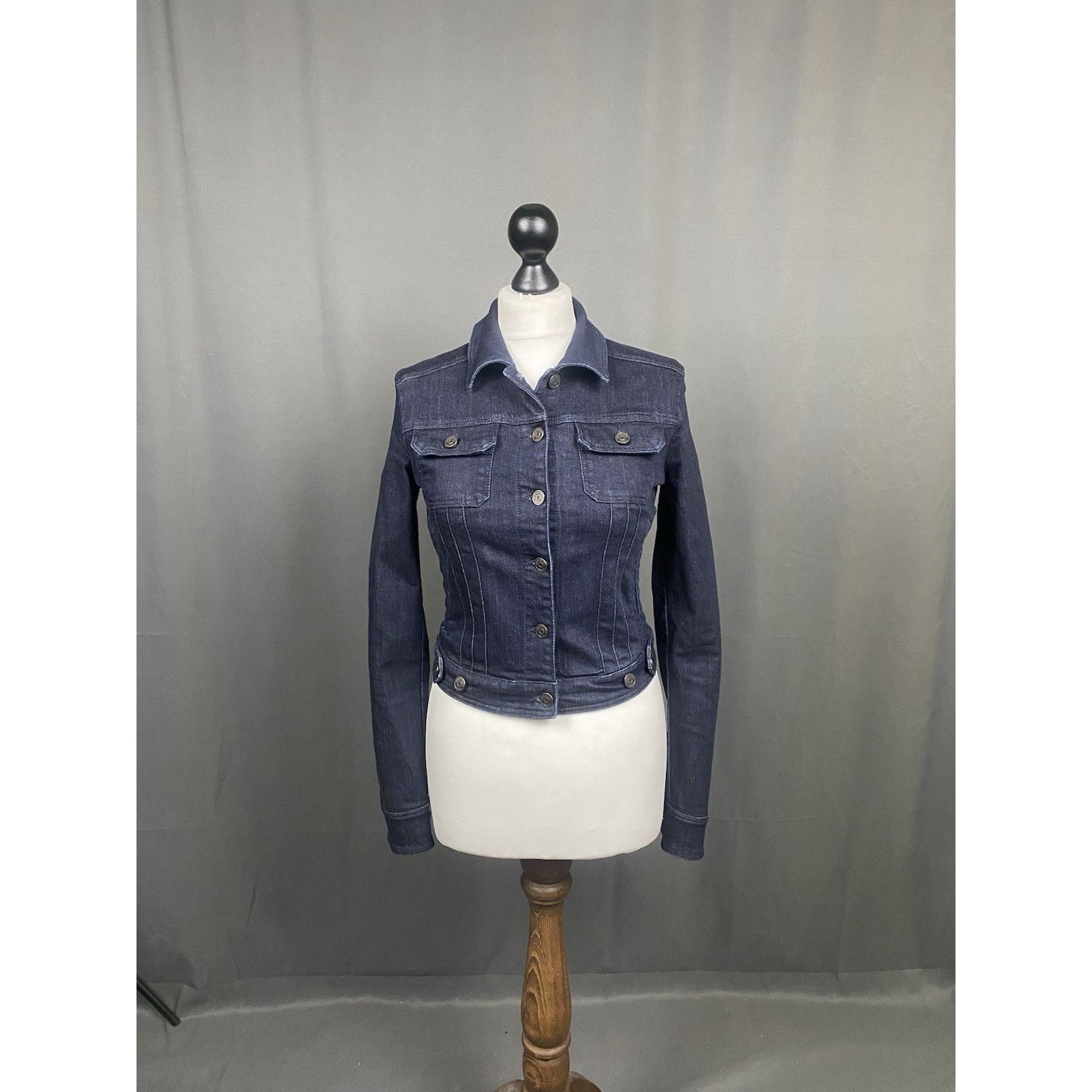 Burberry Burberry Brit Nova Check Women's Blue Denim Jeans Biker Jack Size M / US 6-8 / IT 42-44 - 4 Thumbnail