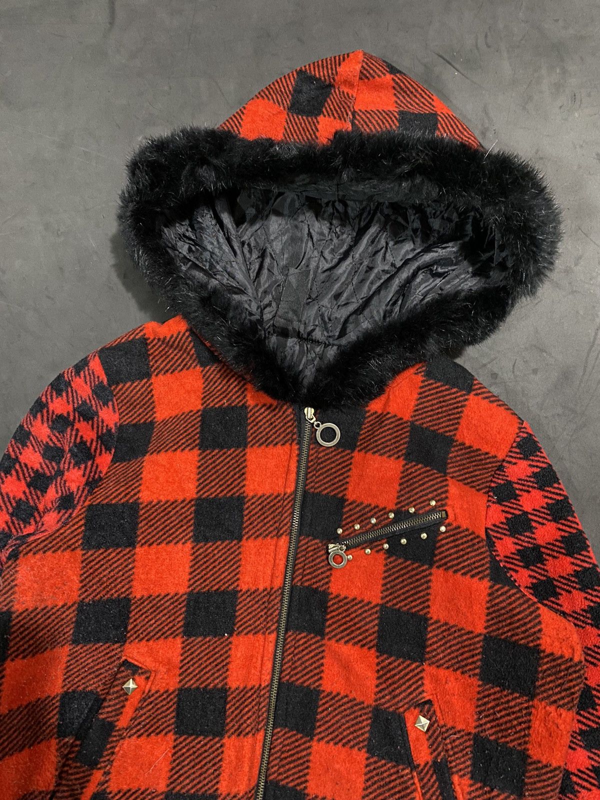 Hysteric Glamour ❤️‍🔥BINDINGOFFER❤️‍🔥Japanese Tartan FurJacket Hoodie Lgb Ifsix Size US M / EU 48-50 / 2 - 2 Thumbnail