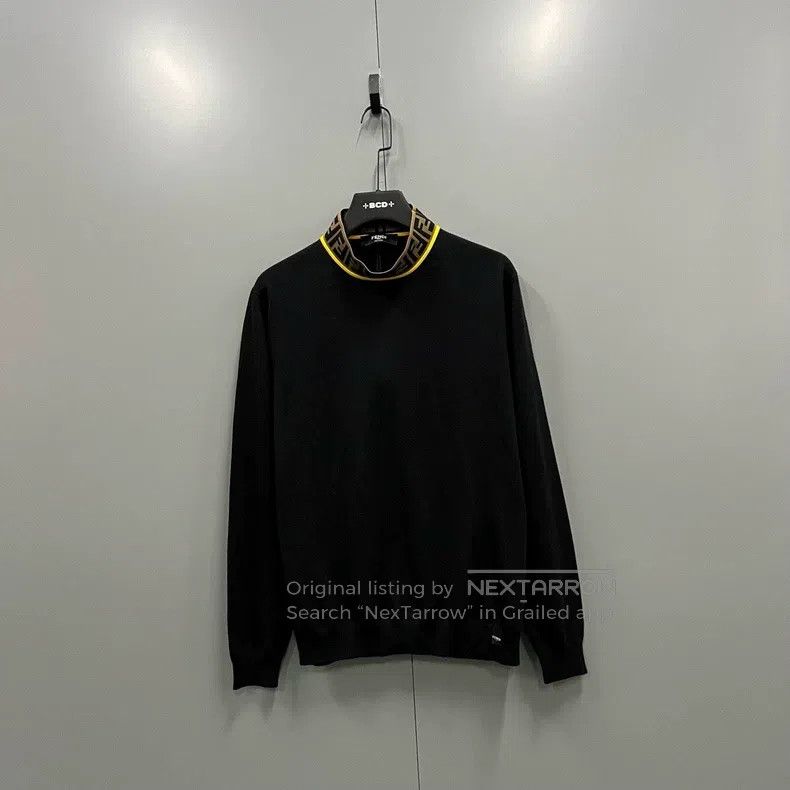 Fendi Fendi Collar old logo knitted sweater Size US XL / EU 56 / 4 - 1 Thumbnail