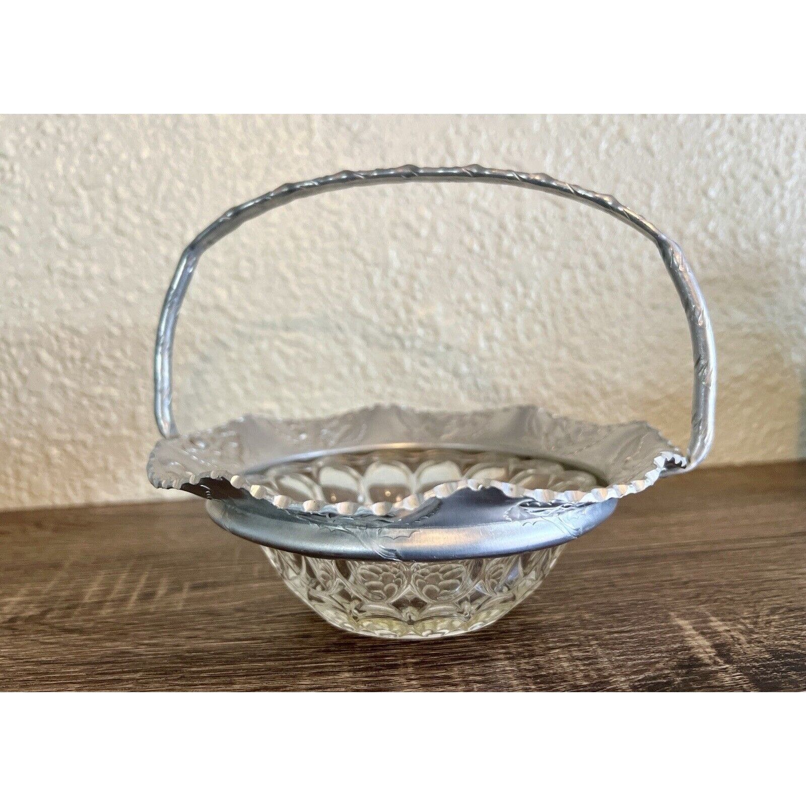 Other Vintage Hammered Aluminum Rose Pattern & Thumbprint Glass Size ONE SIZE - 1 Thumbnail