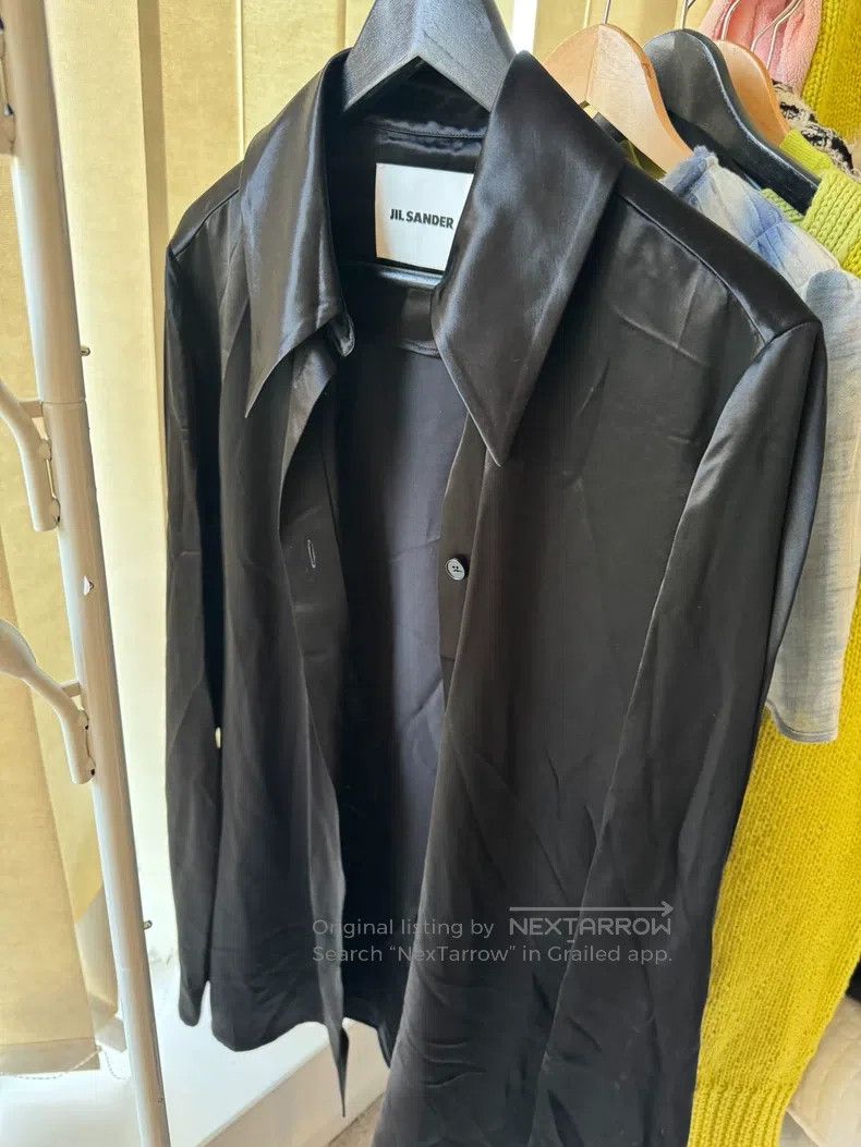Jil Sander Jil Sander Black Satin Shirt Size M / US 6-8 / IT 42-44 - 2 Thumbnail