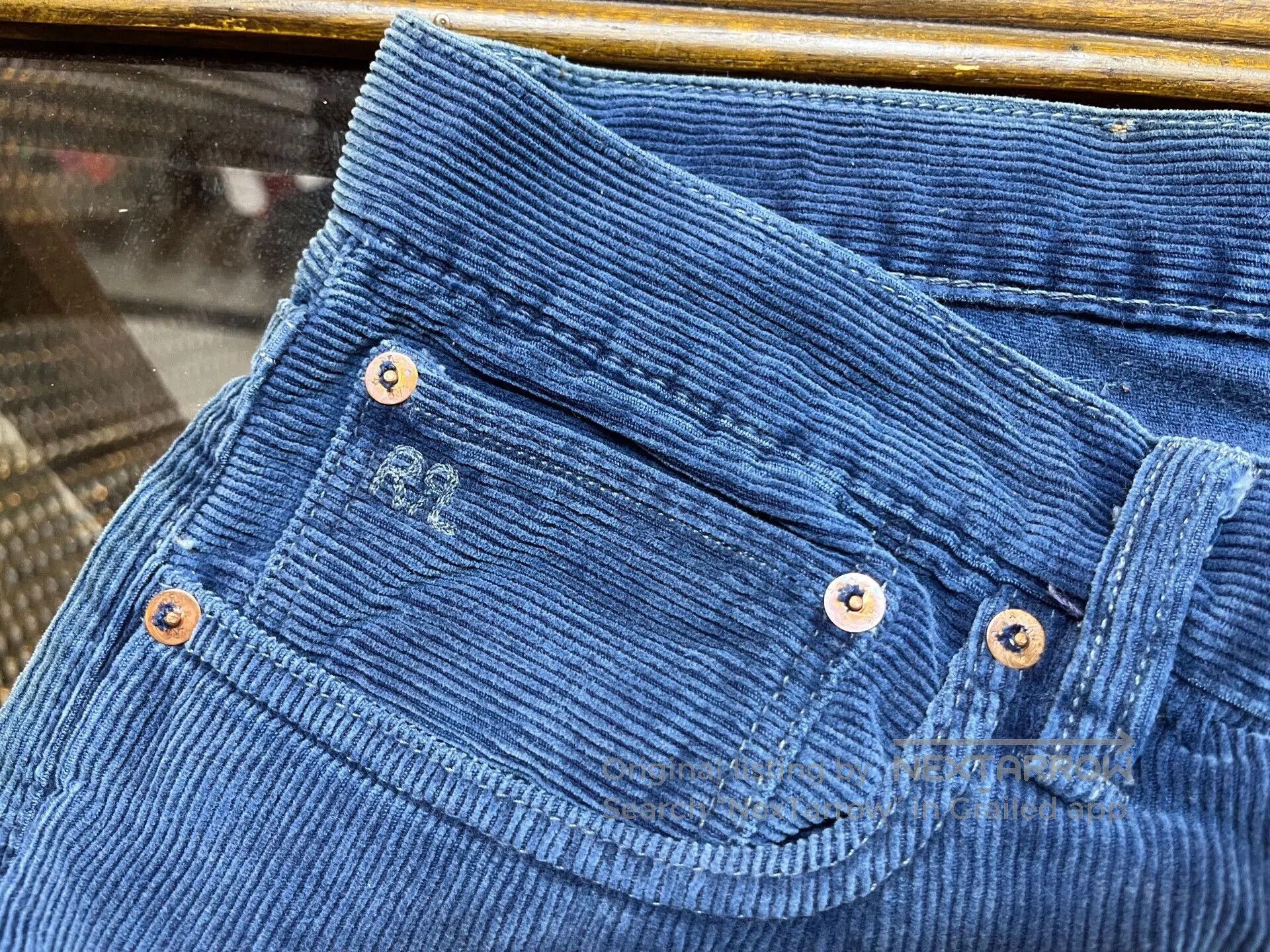 RRL Ralph Lauren Vintage Blue Corduroy Relaxed Pants. Size US 32 / EU 48 - 4 Thumbnail
