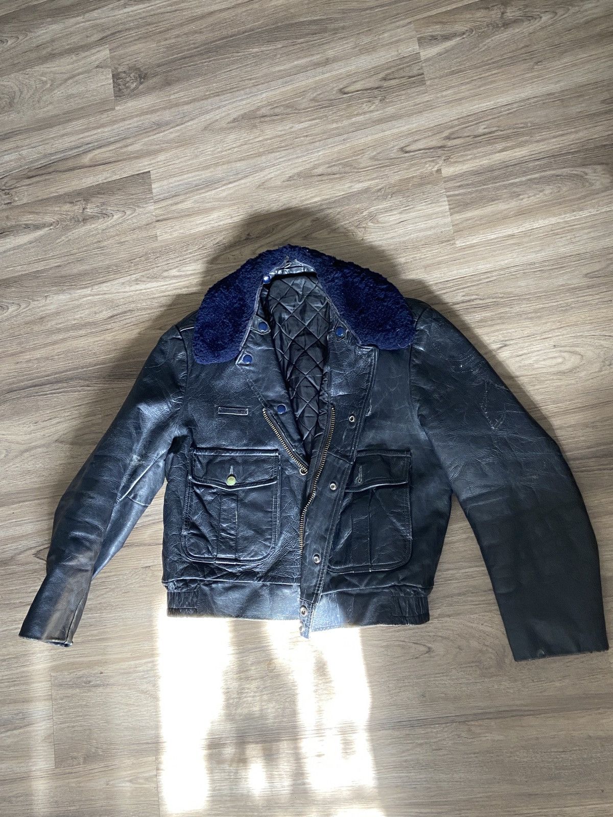Vintage Vintage Chicago Police Leather Jacket Size US XS / EU 42 / 0 - 1 Thumbnail