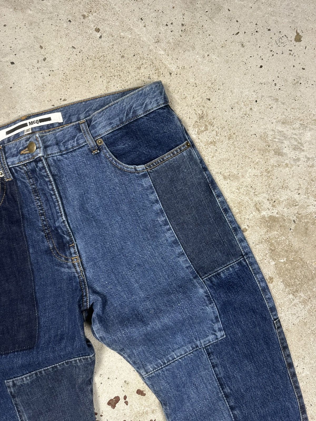 McQ Alexander McQueen Alexander McQueen MCQ Patchwork Jeans Denim Pants Size US 29 - 8 Thumbnail