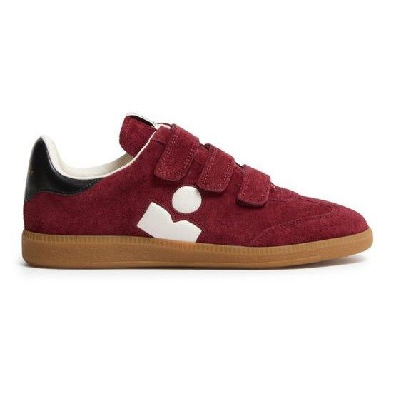 ISABEL MARANT Beth Red Velvet Suede Sneakers New & Authentic