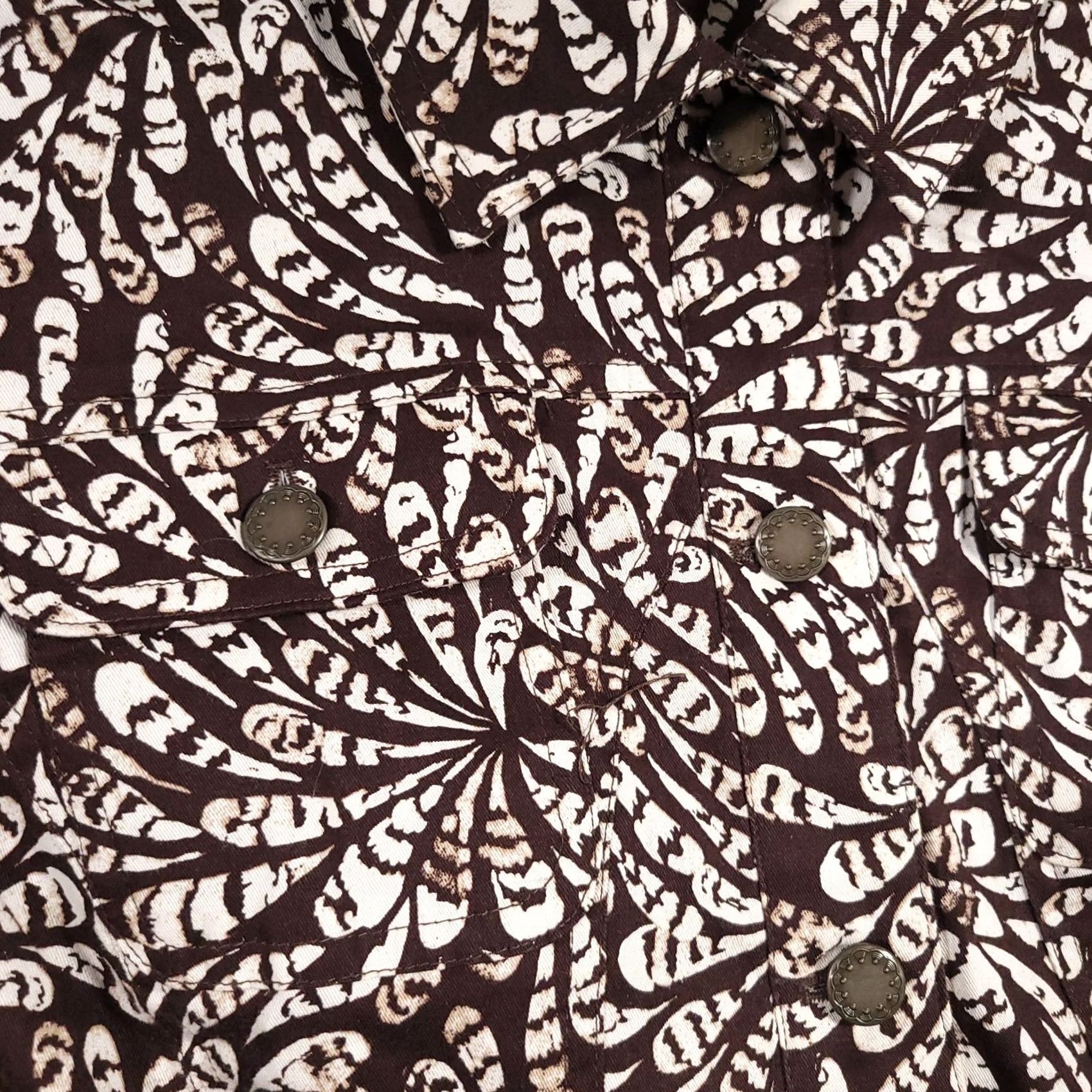 Vintage Christopher & Banks Button Up Shirt Jacket Women's Large Brown Floral Pockets Shirt Jacket Womens L Brown Floral Pockets Size L / US 10 / IT 46 - 4 Thumbnail