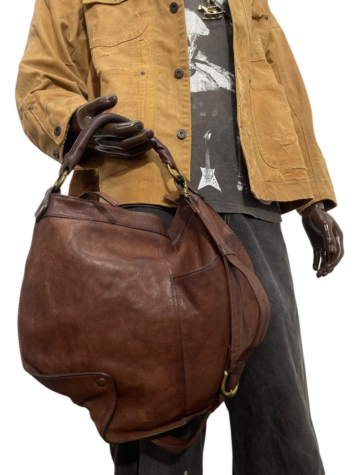 Leather Full Leather Patina Hungry Bum Shoulder Bag 1🟩7 Size ONE SIZE - 4 Thumbnail