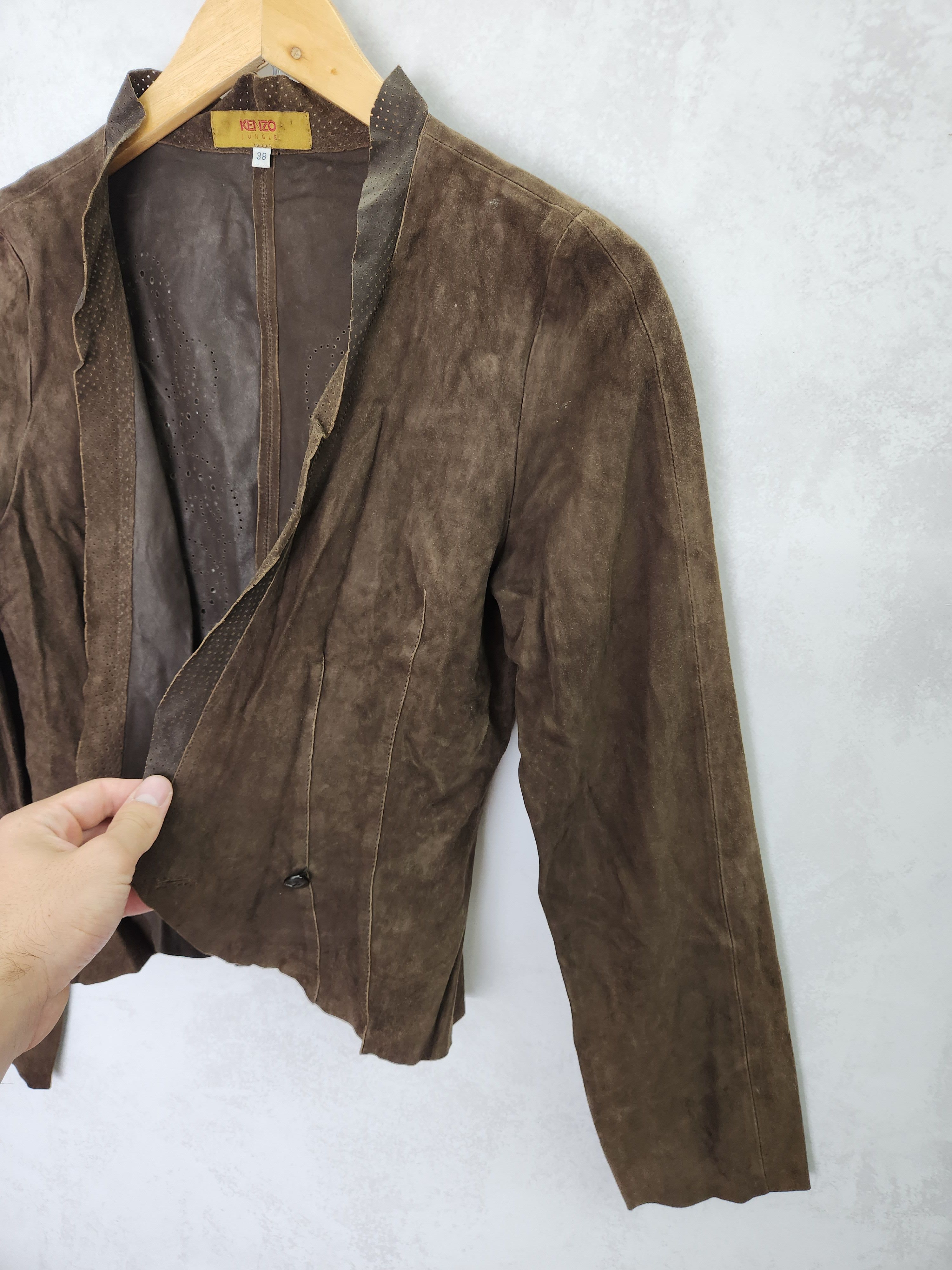 Kenzo Kenzo Jungle brown goat leather set skirt blazer vest Size M / US 6-8 / IT 42-44 - 3 Thumbnail