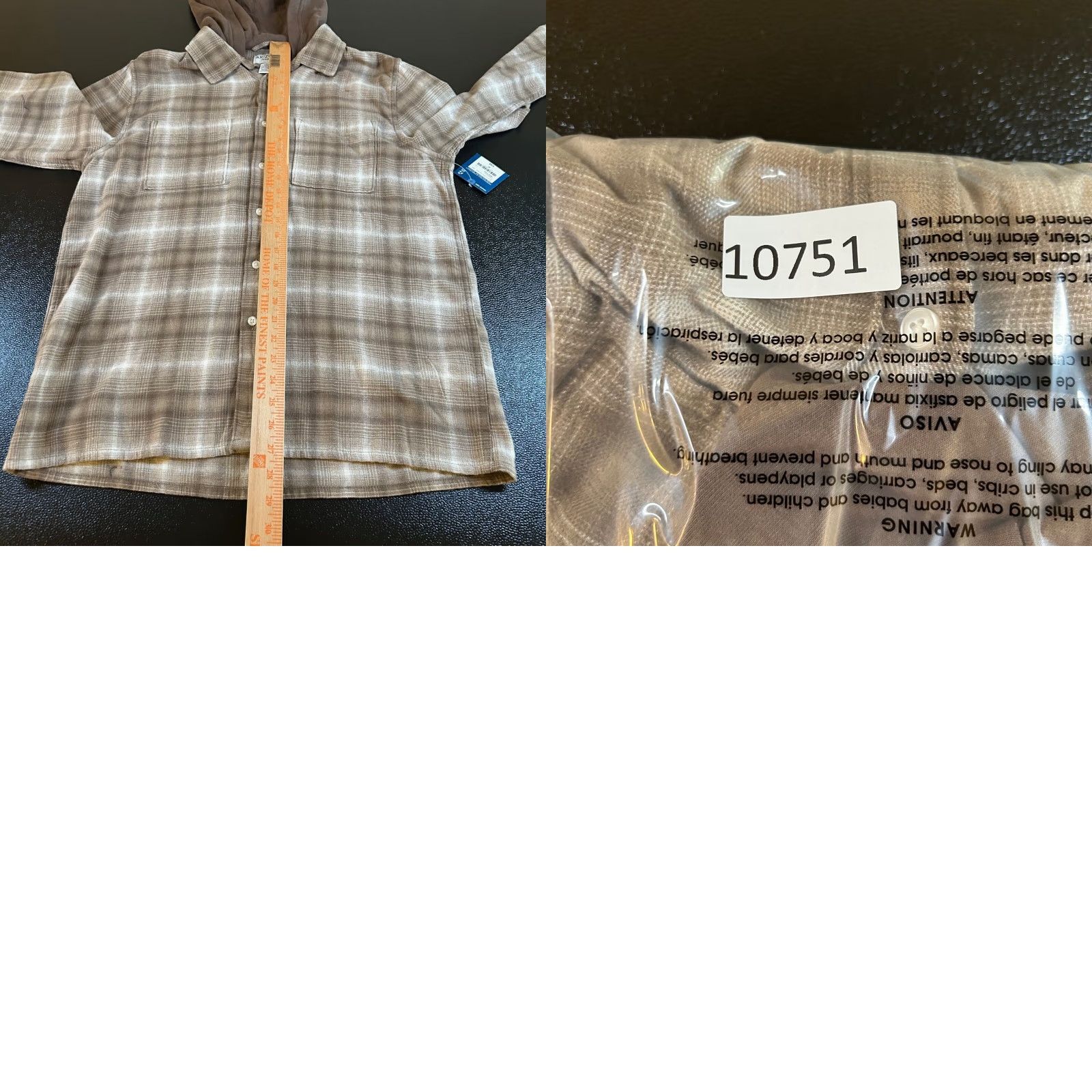 Vintage Arizona Jean Co. Hooded Flannel Shirt Plaid Button-Up Long Sleeve Mens Medium Brown Size US M / EU 48-50 / 2 - 8 Thumbnail